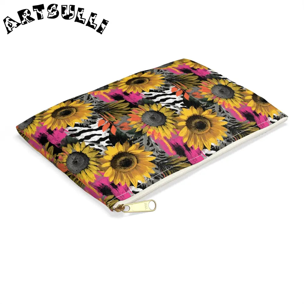 Sunflower Zebra Cosmetic Travel Bags and Pencil Cases, Artsulli - Art is Long, Life is Short, Bags, , , , , , , 