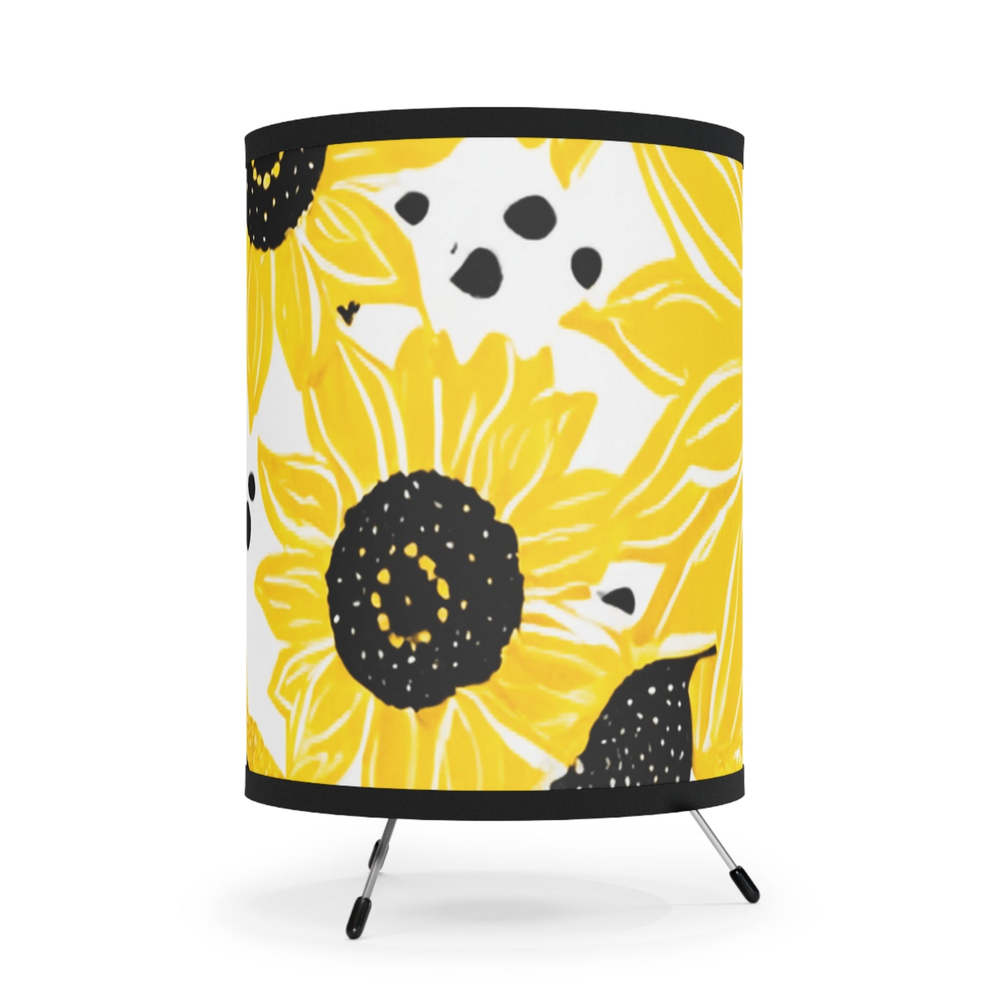 Sunflower Zebra Print Tripod Table Lamp, Artsulli - Art is Long, Life is Short, Home Decor, , , , , , , 