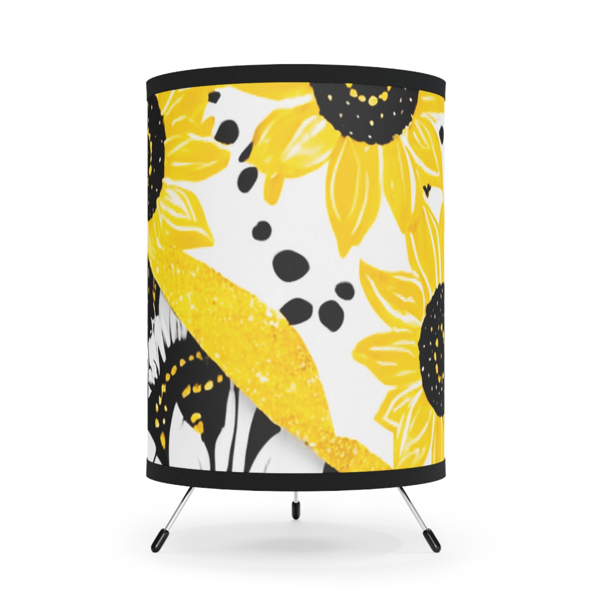 Sunflower Zebra Print Tripod Table Lamp, Artsulli - Art is Long, Life is Short, Home Decor, Size, One size, Color, Black, , , 29277713671023692351