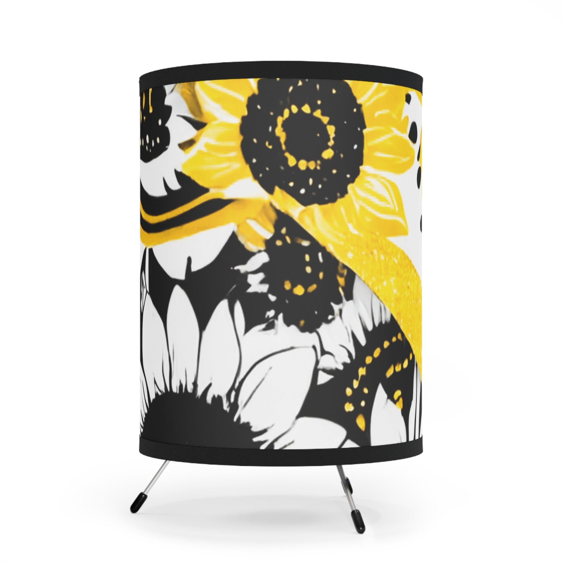 Sunflower Zebra Print Tripod Table Lamp, Artsulli - Art is Long, Life is Short, Home Decor, , , , , , , 