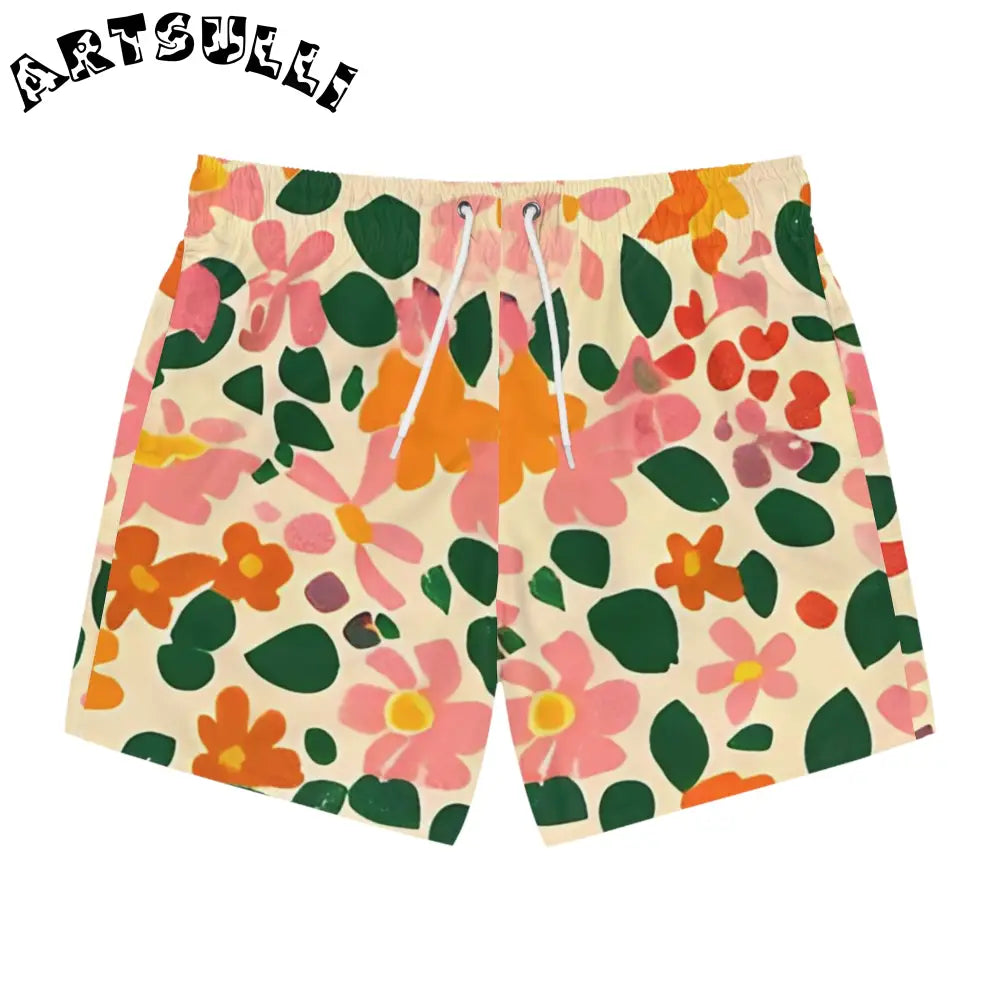 JAKKOUTTHEBXX Cream Floral Swim Trunks 2025