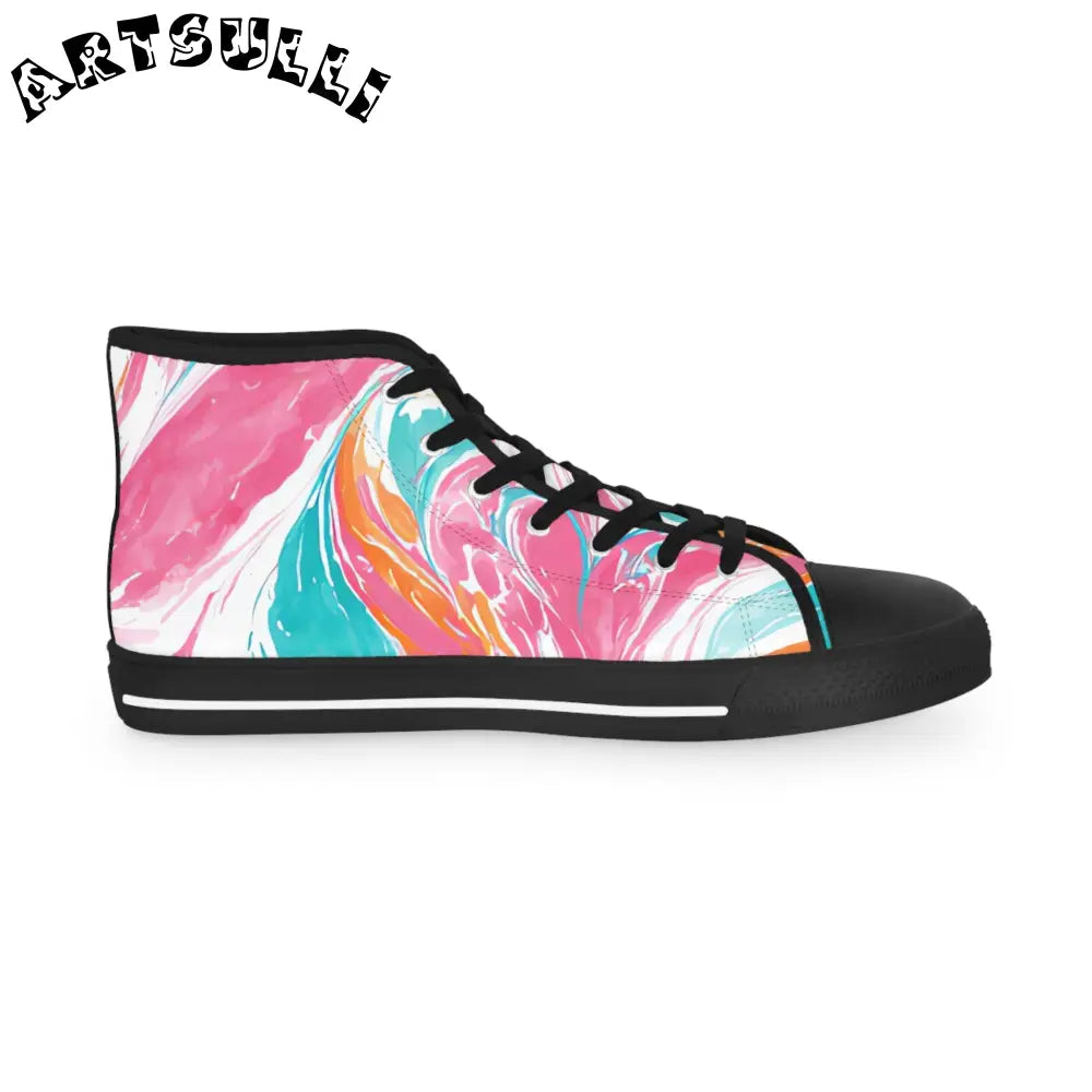Swirl High Tops in Breathable Polyester Canvas, Artsulli - Art is Long, Life is Short, Shoes, , , , , , , 