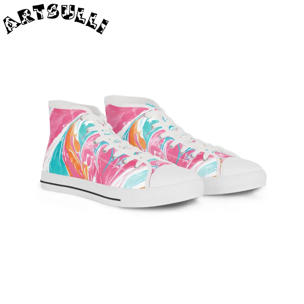 Swirl High Tops in Breathable Polyester Canvas, Artsulli - Art is Long, Life is Short, Shoes, Size, US 5, Color, White sole, , , 27278726963370407144
