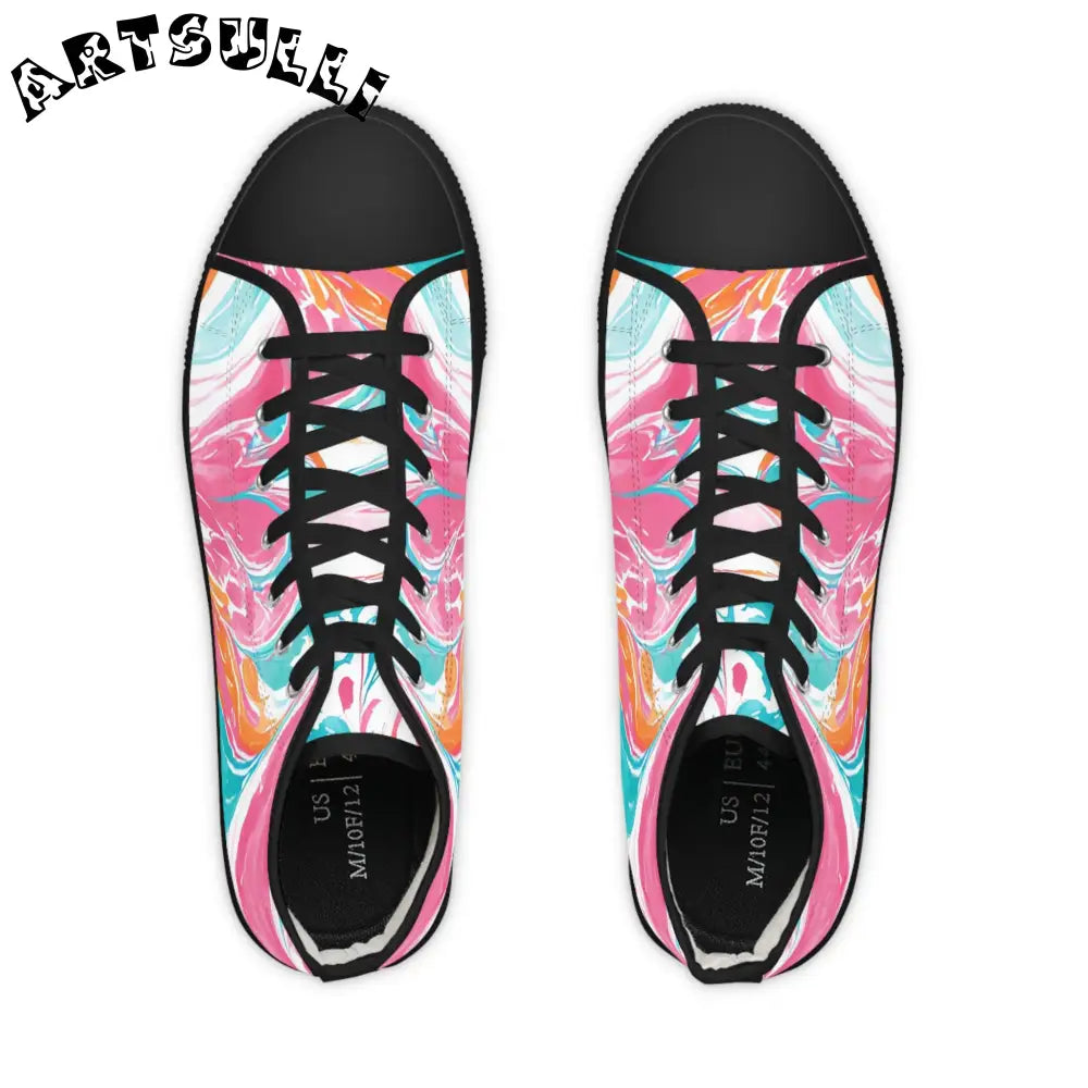 Swirl High Tops in Breathable Polyester Canvas, Artsulli - Art is Long, Life is Short, Shoes, , , , , , , 
