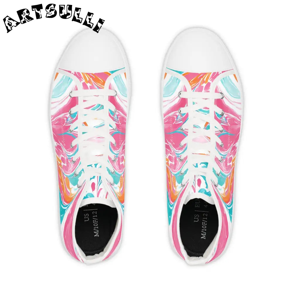Swirl High Tops in Breathable Polyester Canvas, Artsulli - Art is Long, Life is Short, Shoes, , , , , , , 