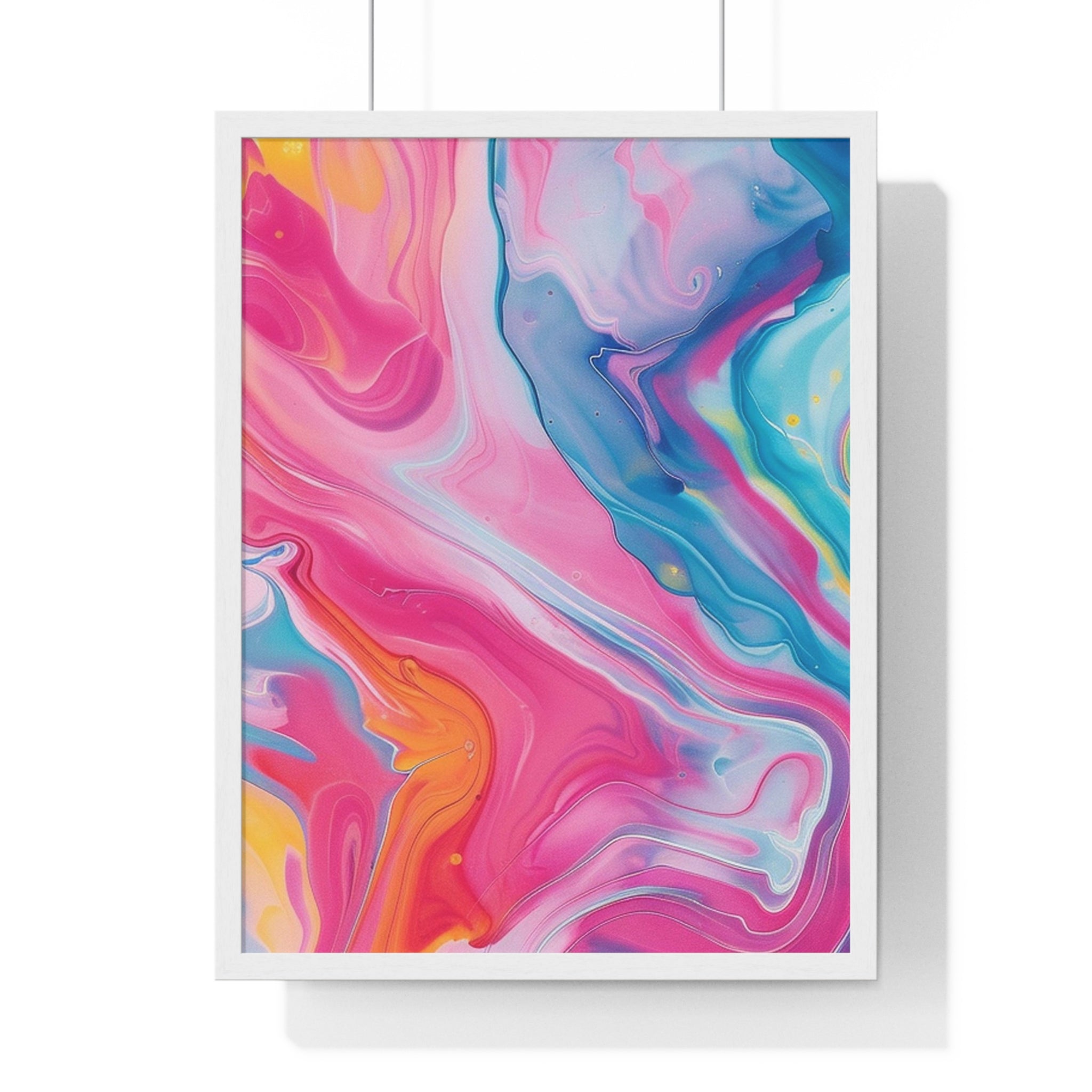 Swirling Colors Abstract Framed Art Print, Artsulli - Art is Long, Life is Short, Poster, Size, 18″ x 24″, Color, White, , , 83669848337394920852