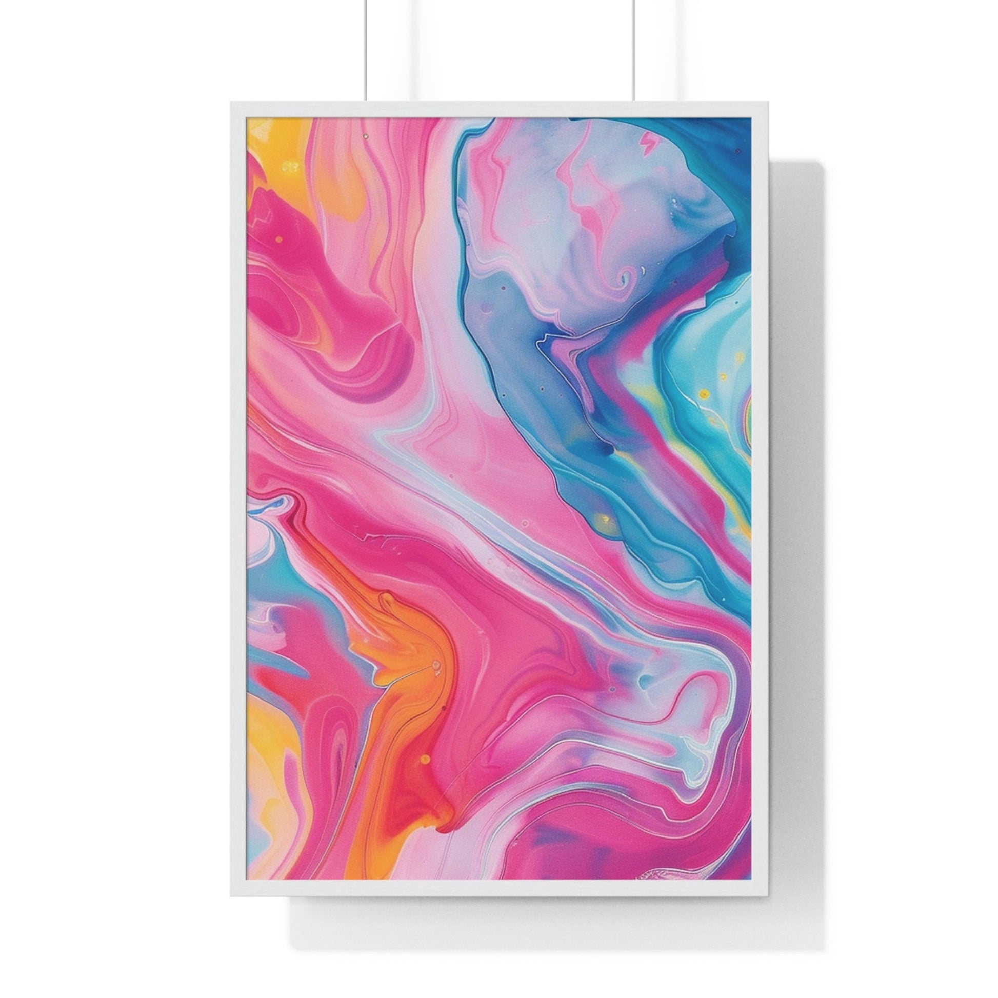 Swirling Colors Abstract Framed Art Print, Artsulli - Art is Long, Life is Short, Poster, Size, 24″ x 36″, Color, White, , , 16168124033460432246