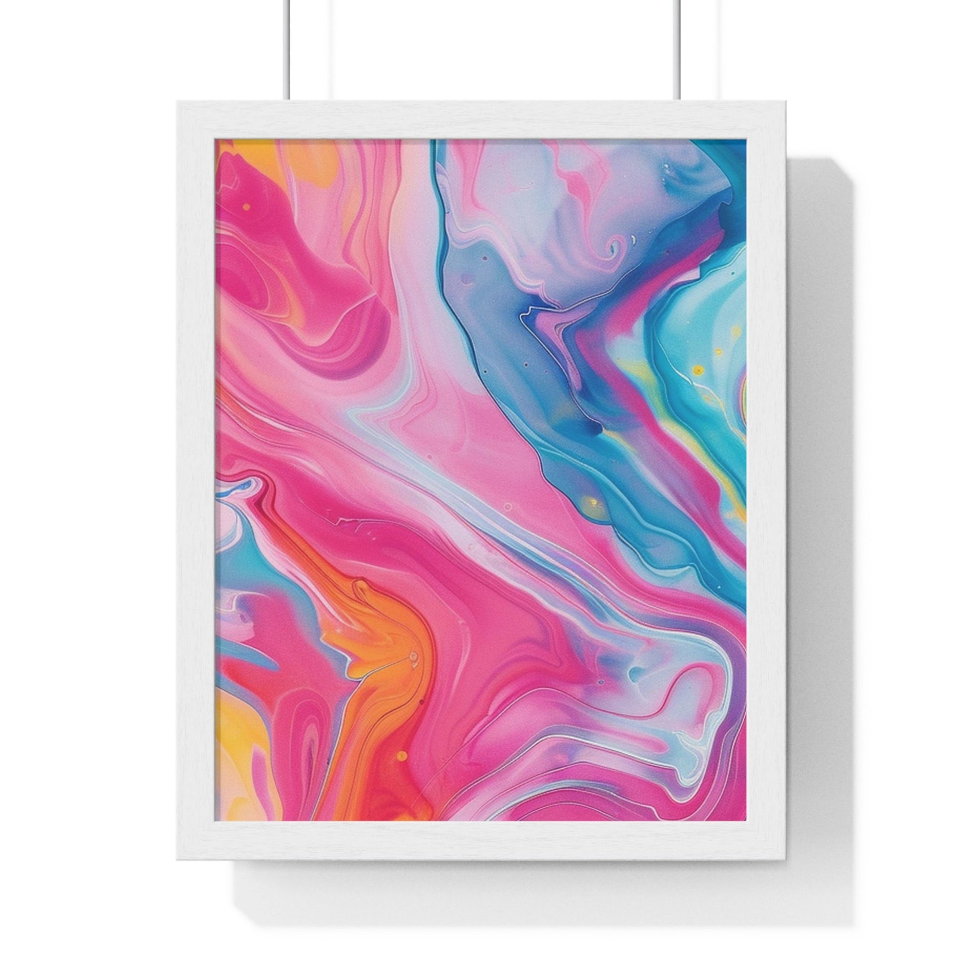 Swirling Colors Abstract Framed Art Print, Artsulli - Art is Long, Life is Short, Poster, Size, 11″ x 14″, Color, White, , , 13102425061846259318