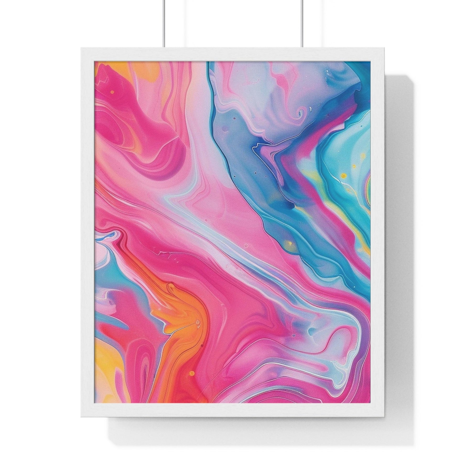 Swirling Colors Abstract Framed Art Print, Artsulli - Art is Long, Life is Short, Poster, Size, 16" x 20", Color, White, , , 17054879706063161615