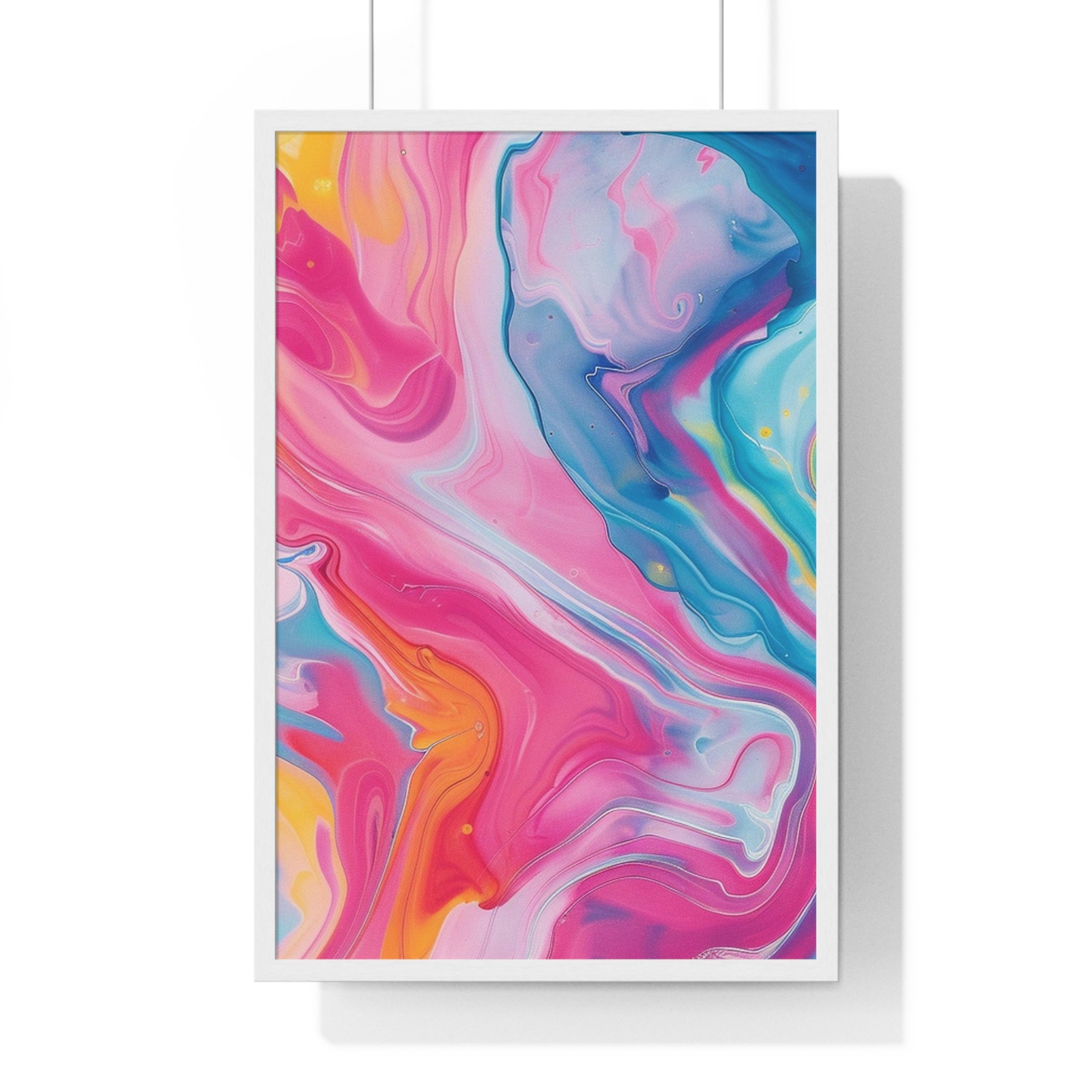 Swirling Colors Abstract Framed Art Print, Artsulli - Art is Long, Life is Short, Poster, Size, 20" x 30", Color, White, , , 31446078868414016282