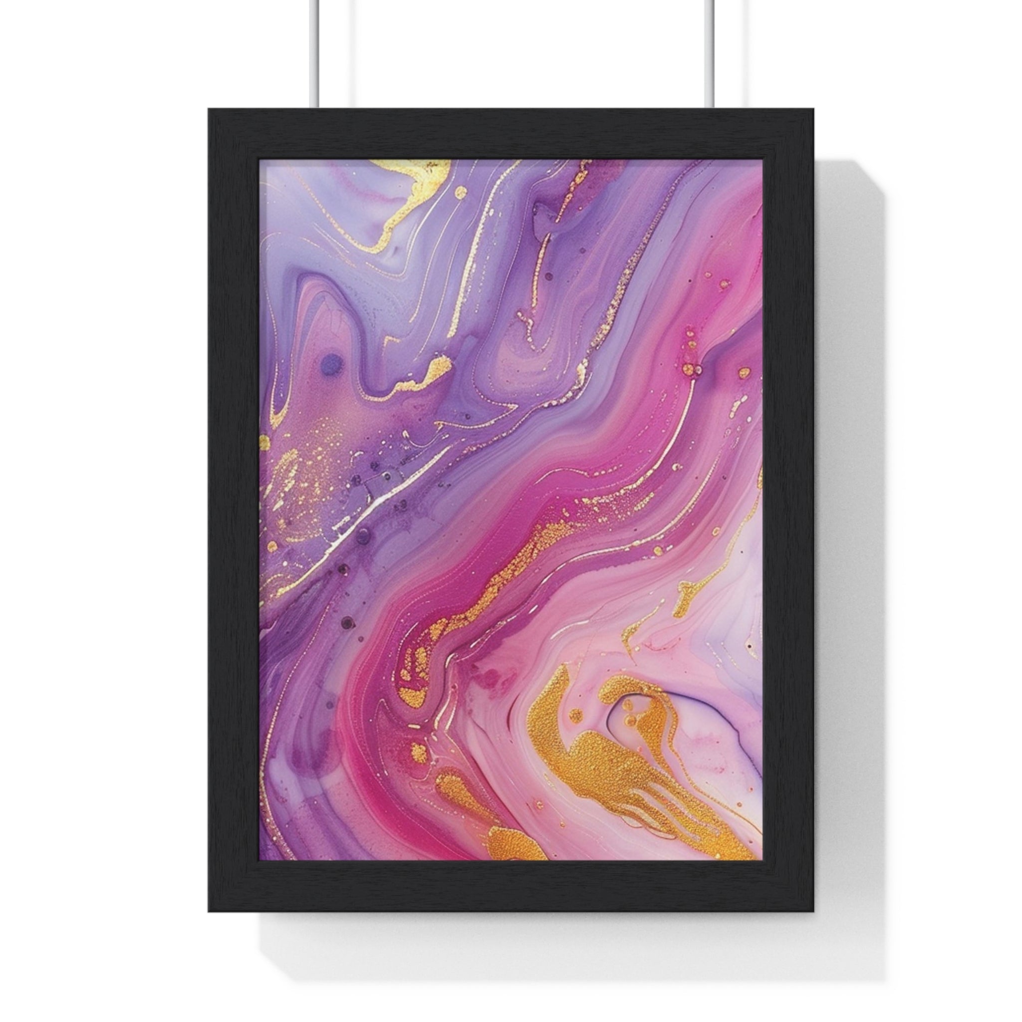 Printify Swirling Purple and Gold Abstract Framed Art 2025