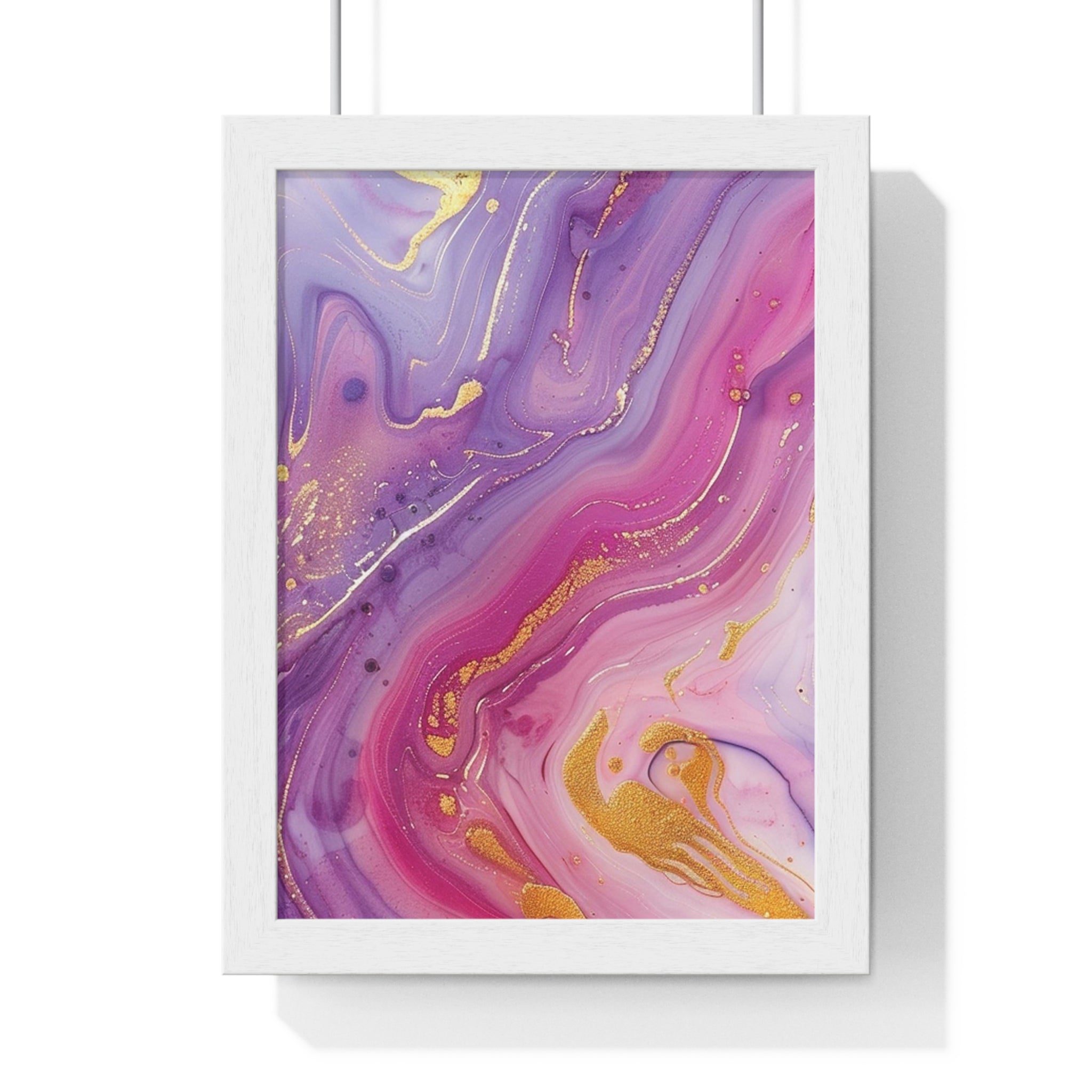 Printify Swirling Purple and Gold Abstract Framed Art 2025