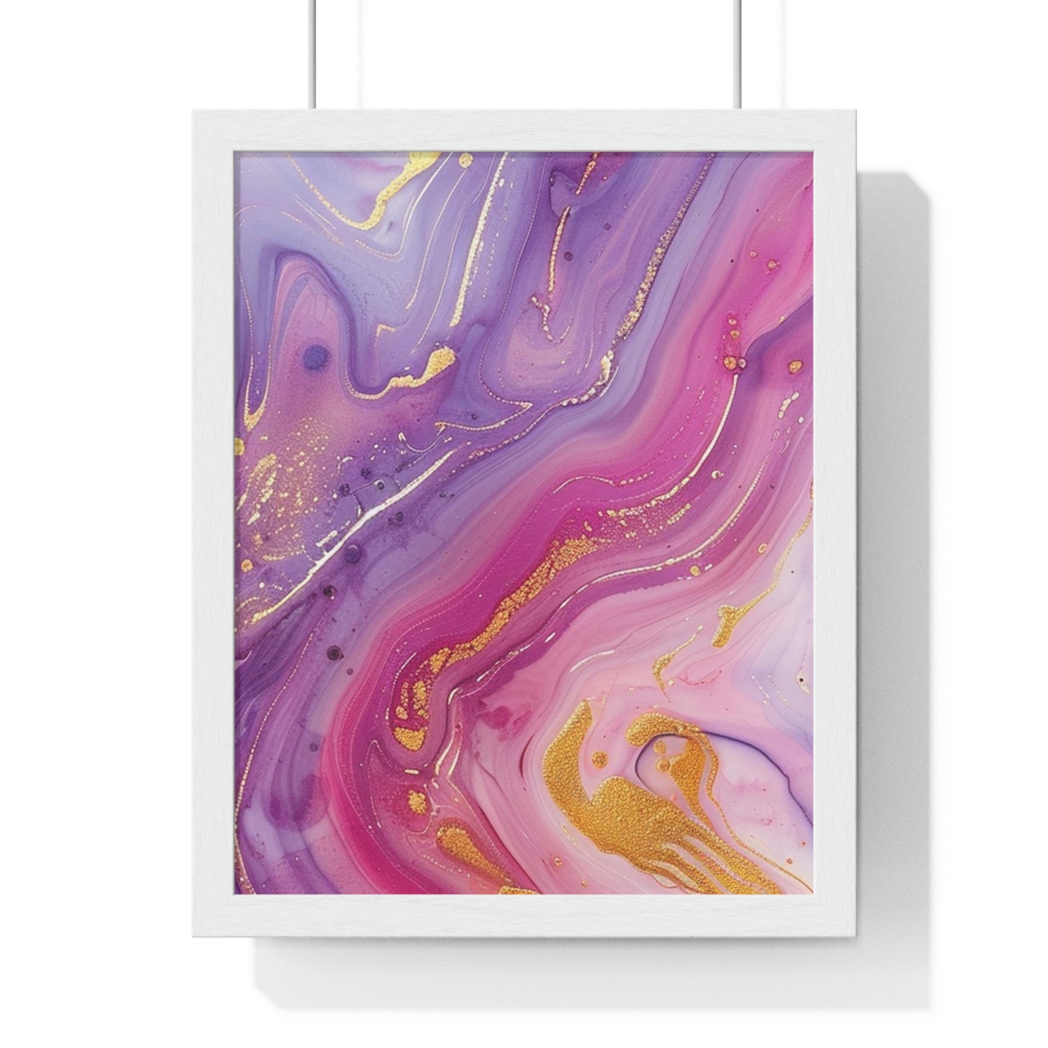 Printify Swirling Purple and Gold Abstract Framed Art 2025