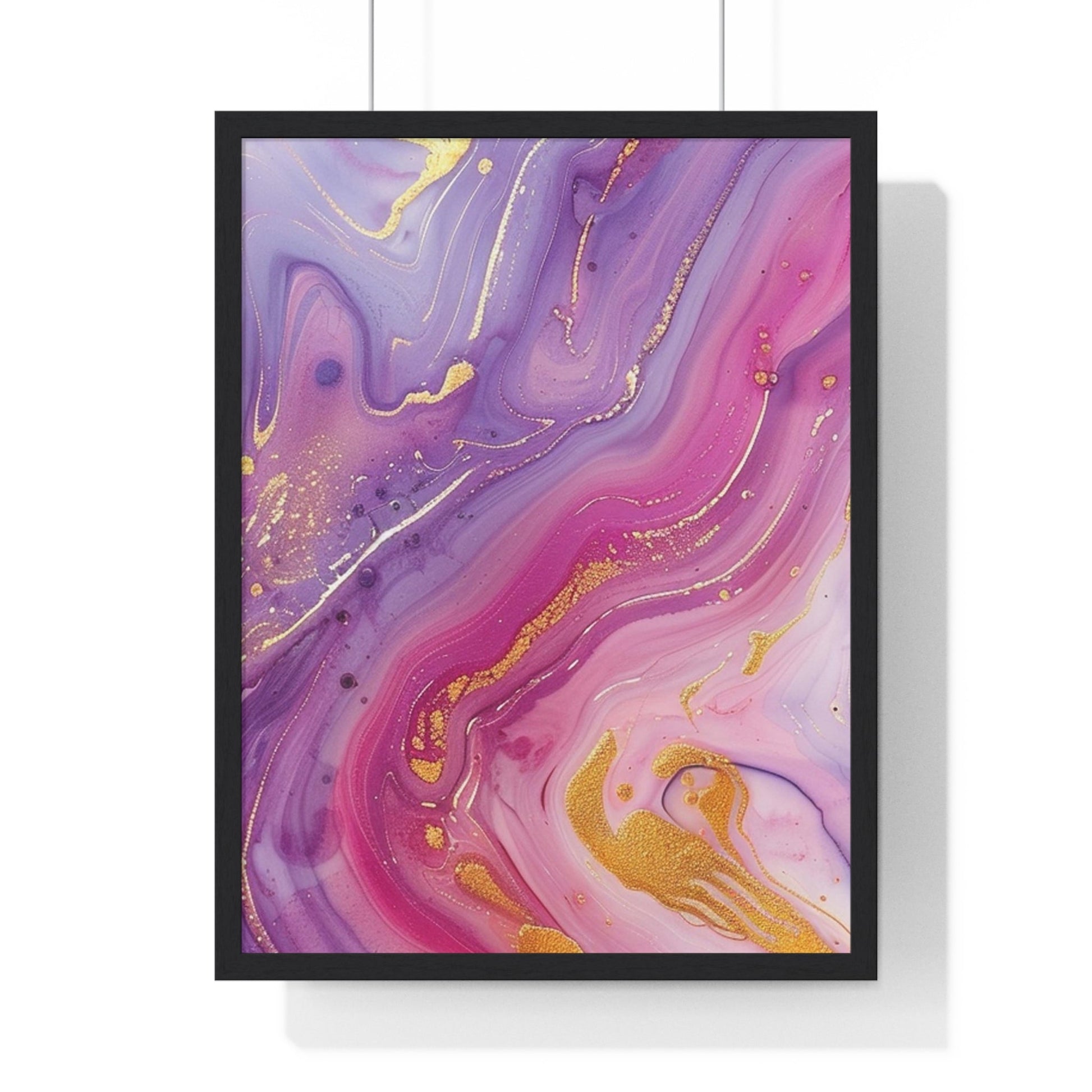 Printify Swirling Purple and Gold Abstract Framed Art 2025