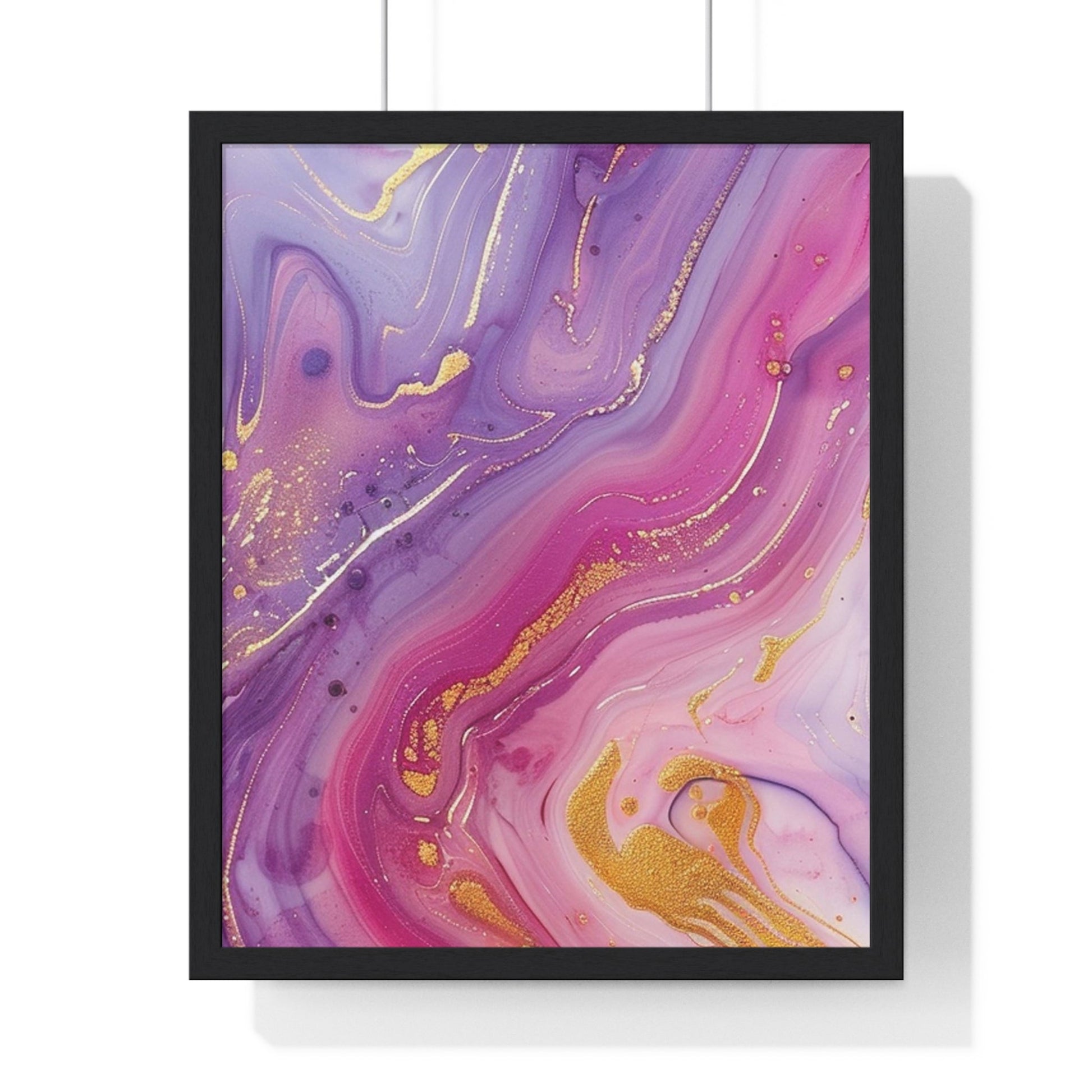 Printify Swirling Purple and Gold Abstract Framed Art 2025