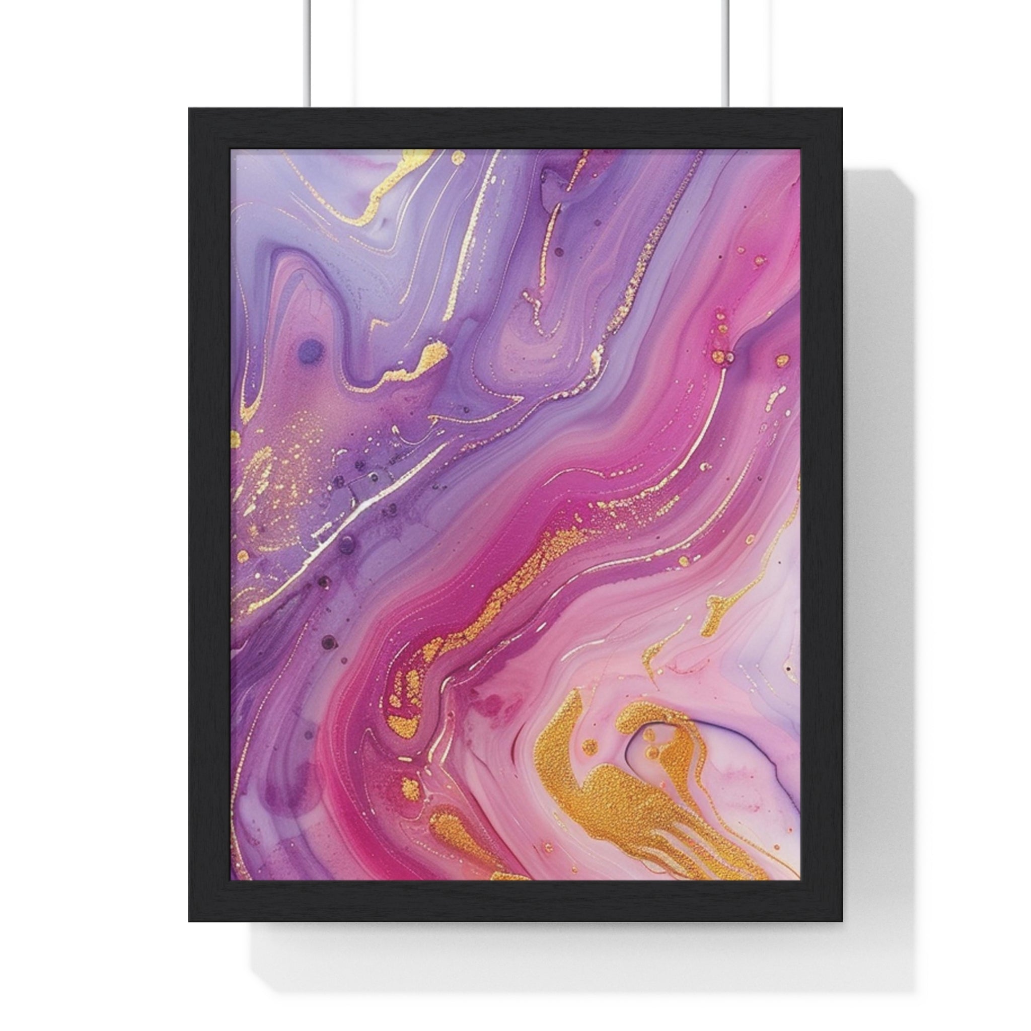 Printify Swirling Purple and Gold Abstract Framed Art 2025