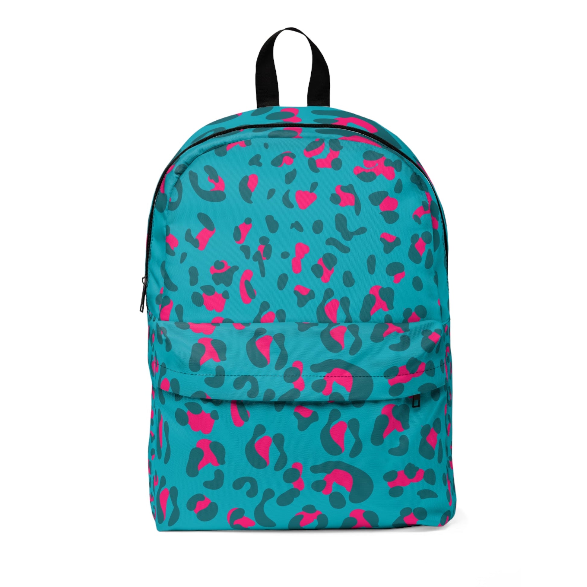Teal and Hot Pink Leopard Backpack, Artsulli - Art is Long, Life is Short, Bags, Size, One size, , , , , 33540360780598882685
