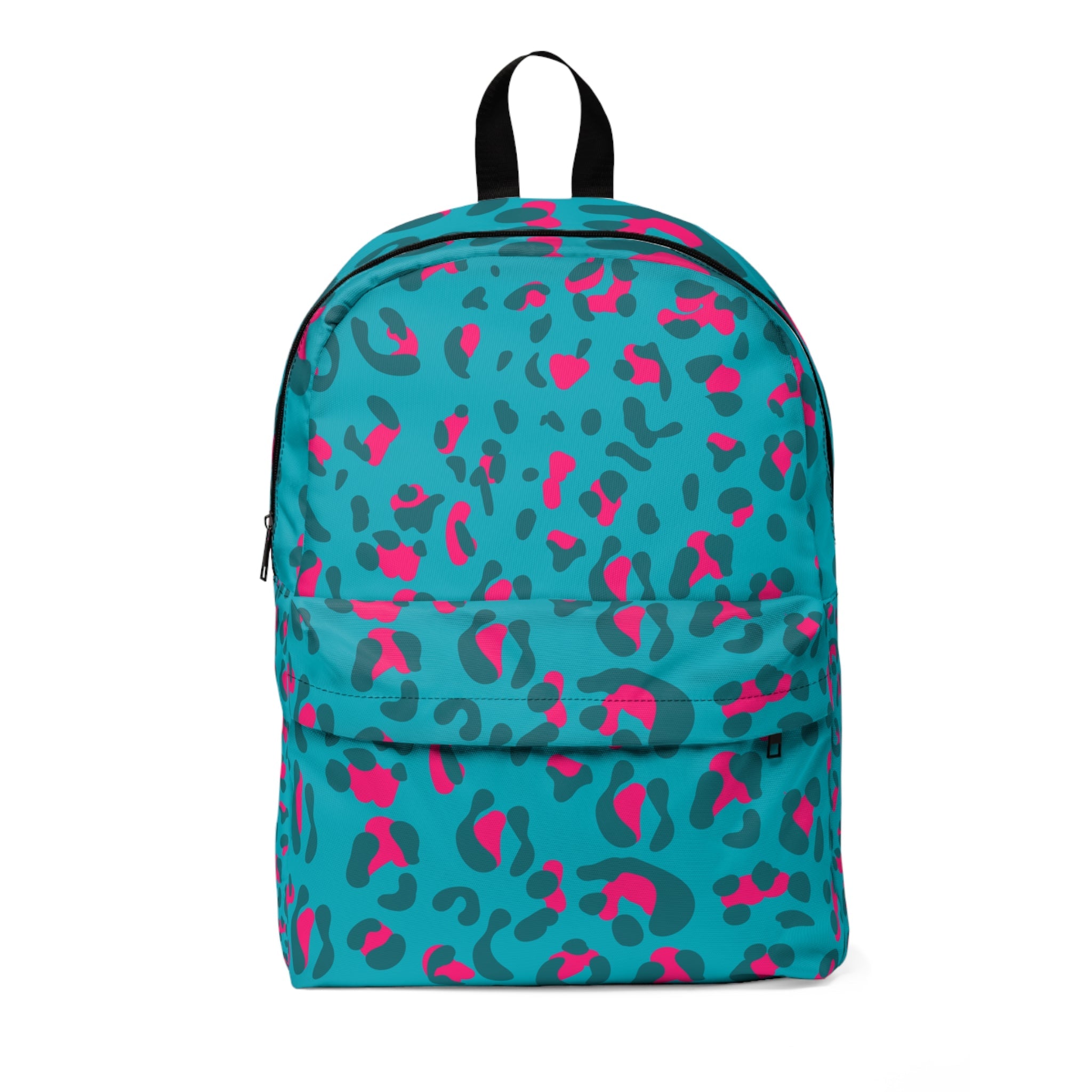 Printify Teal and Hot Pink Leopard Backpack 2025
