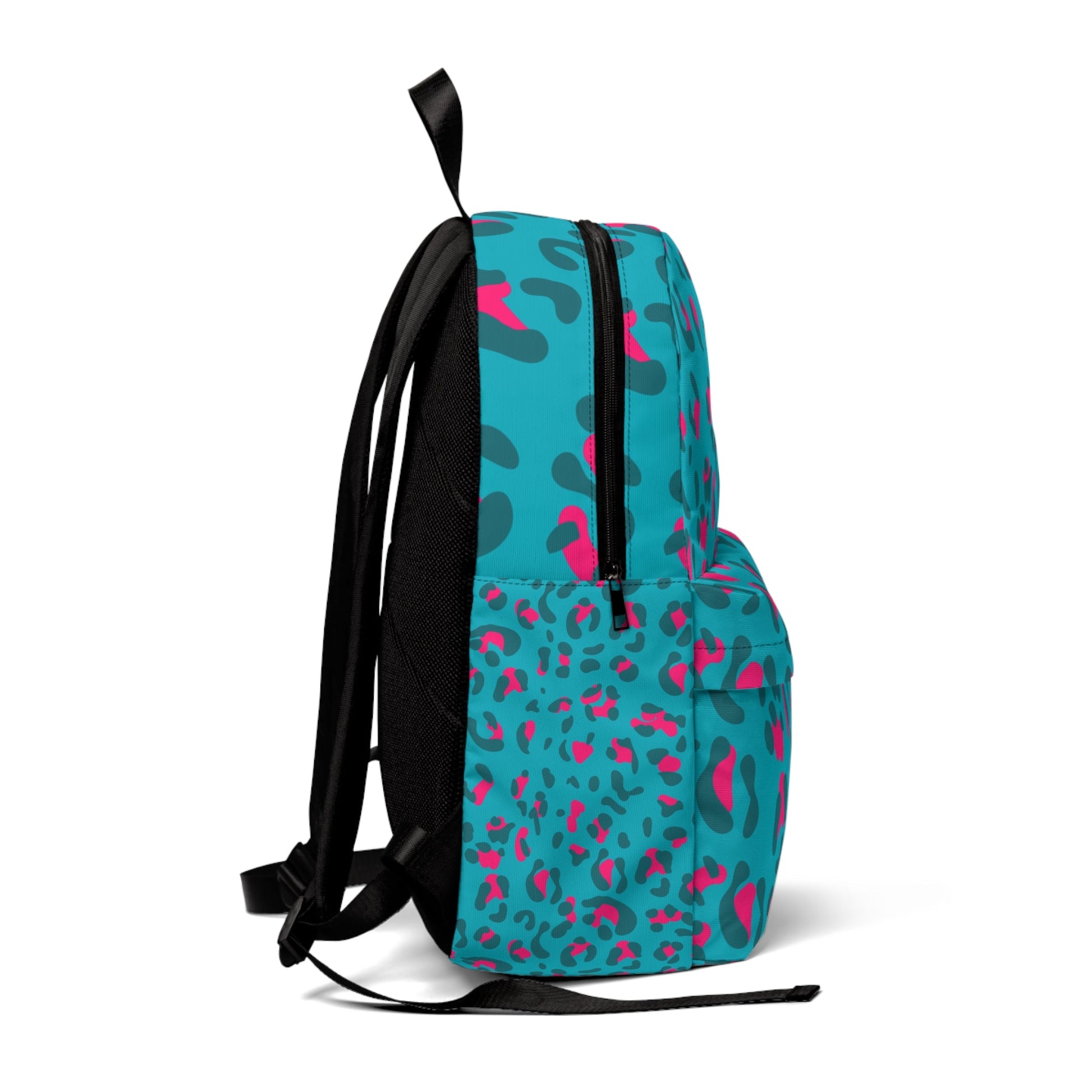 Teal and Hot Pink Leopard Backpack, Artsulli - Art is Long, Life is Short, Bags, , , , , , , 