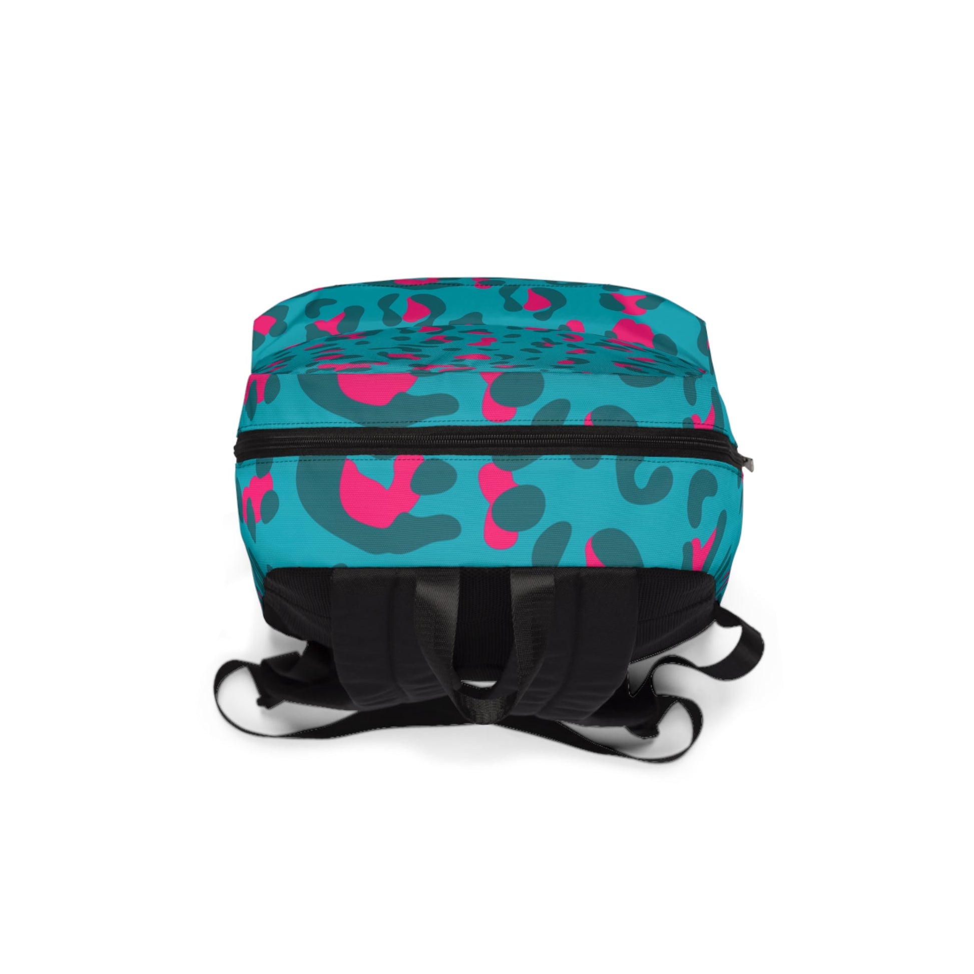 Teal and Hot Pink Leopard Backpack, Artsulli - Art is Long, Life is Short, Bags, , , , , , , 