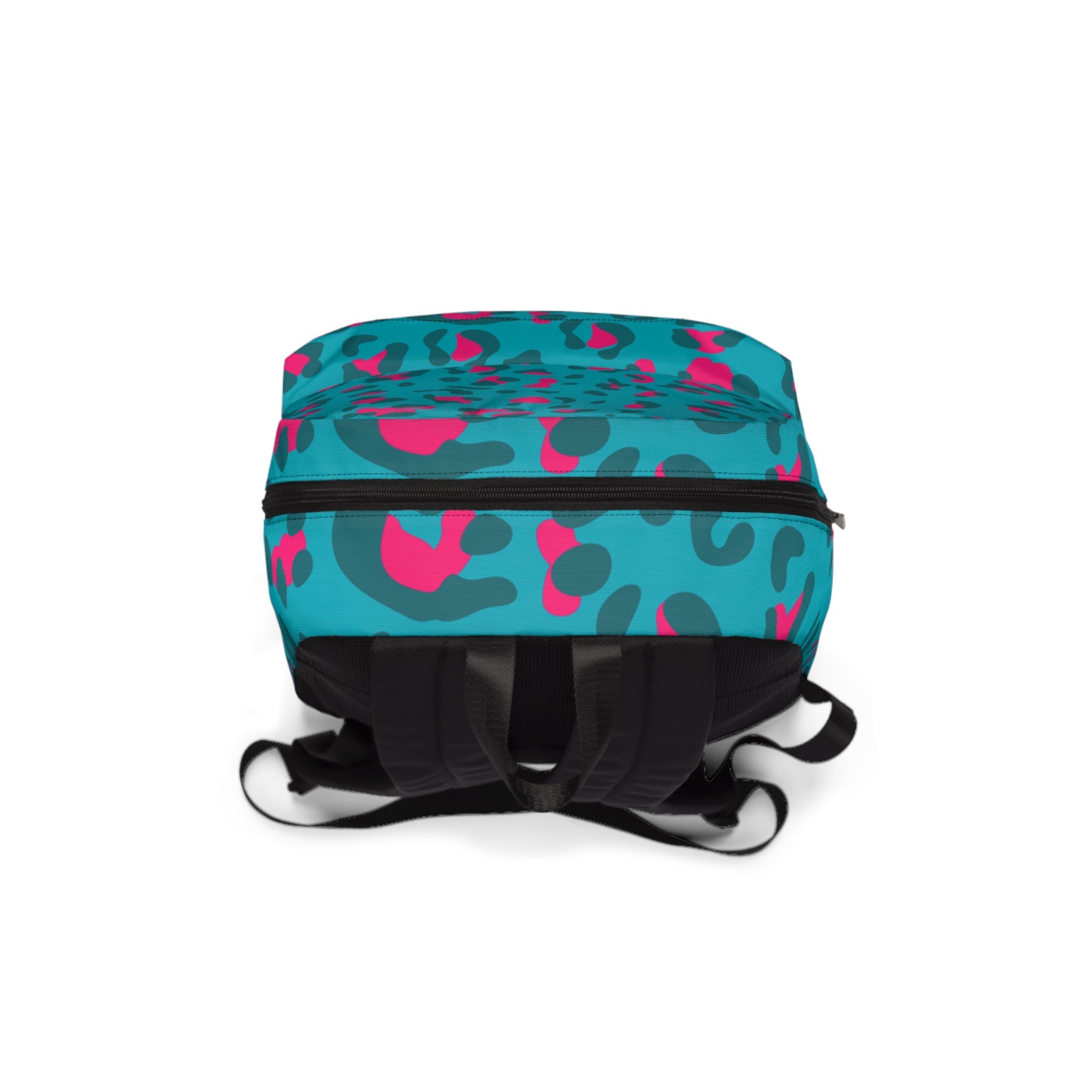 Teal and Hot Pink Leopard Backpack, Artsulli - Art is Long, Life is Short, Bags, , , , , , , 