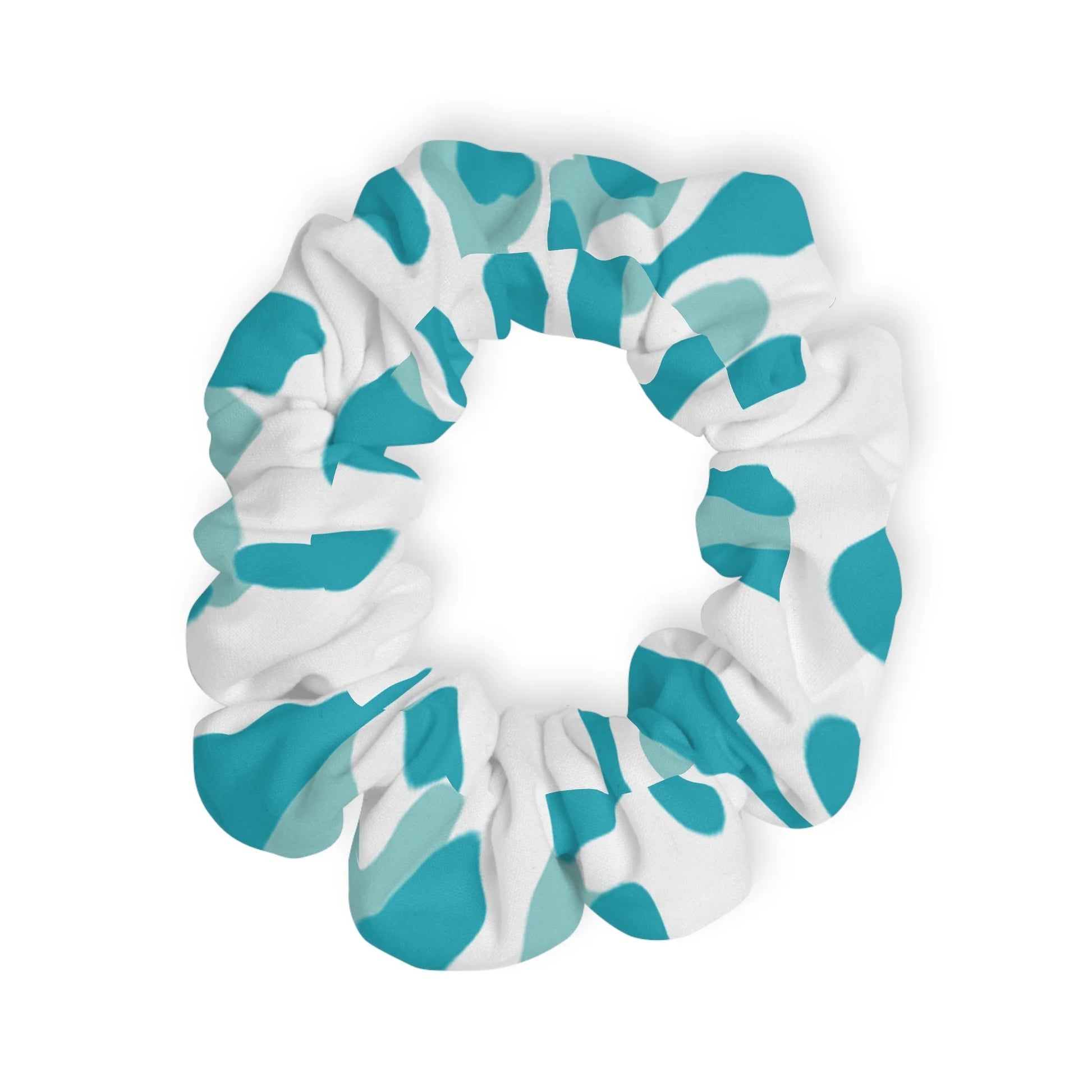 Teal and White Patterned Scrunchie, Artsulli - Art is Long, Life is Short, Accessories, , , , , , , 