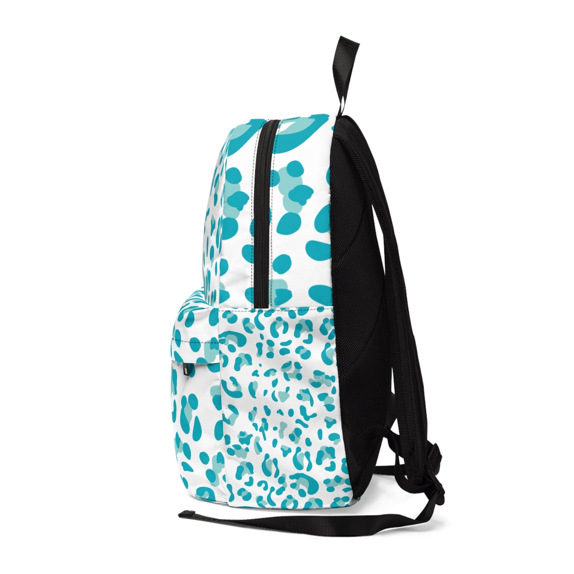 Teal Leopard Print Backpack, Artsulli - Art is Long, Life is Short, Bags, , , , , , , 
