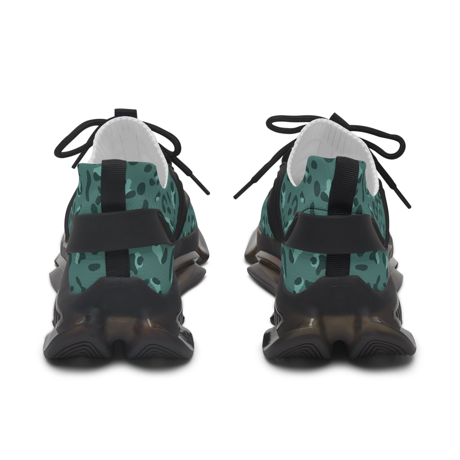 Teal Leopard Print Mesh Sneakers, Artsulli - Art is Long, Life is Short, Shoes, , , , , , , 