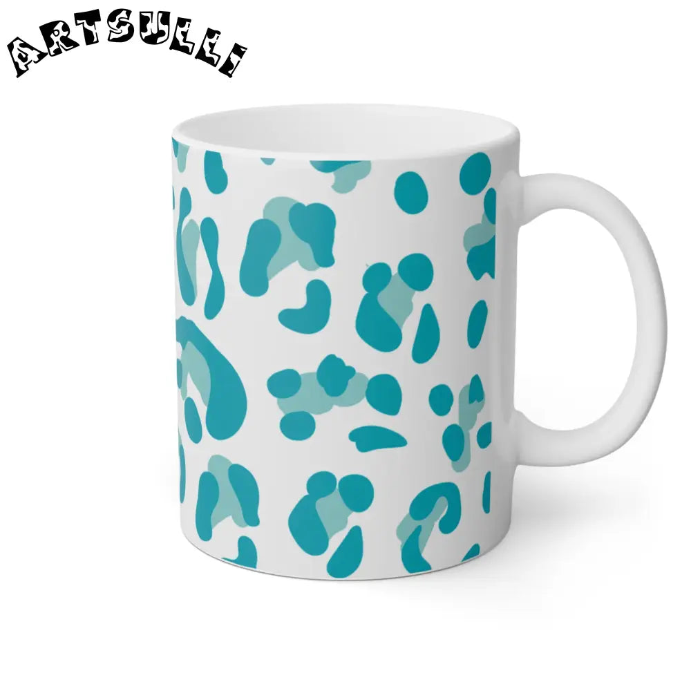 Teal Leopard Print Mug, Artsulli - Art is Long, Life is Short, Mug, , , , , , , 