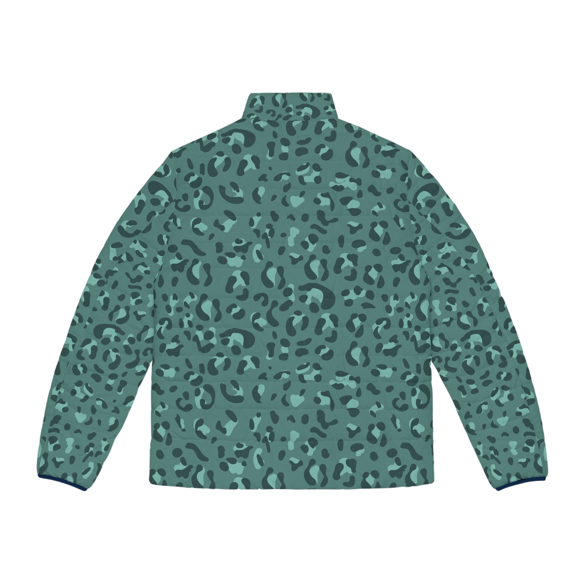 JAKKOUTTHEBXX Teal Leopard Print Puffer Jacket 2025