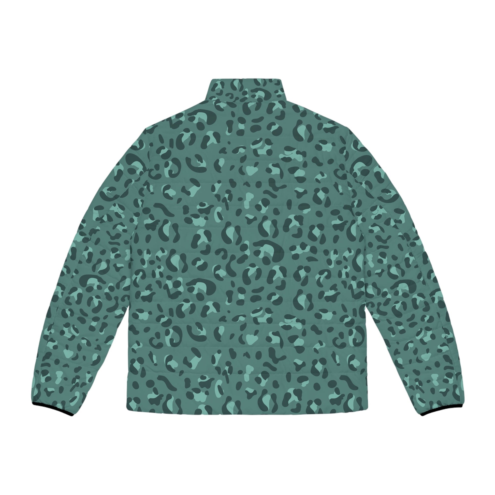 JAKKOUTTHEBXX Teal Leopard Print Puffer Jacket 2025