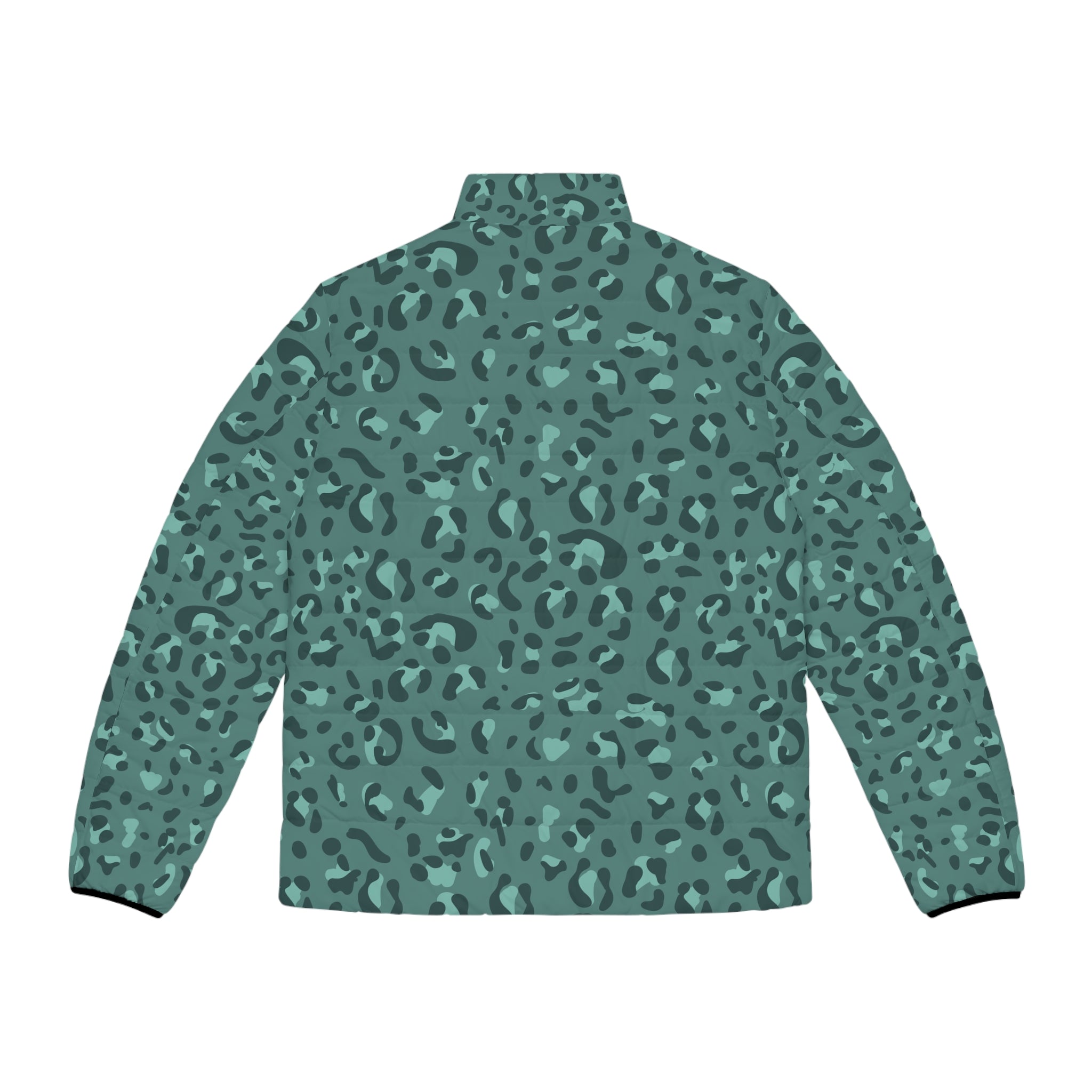 JAKKOUTTHEBXX Teal Leopard Print Puffer Jacket 2025