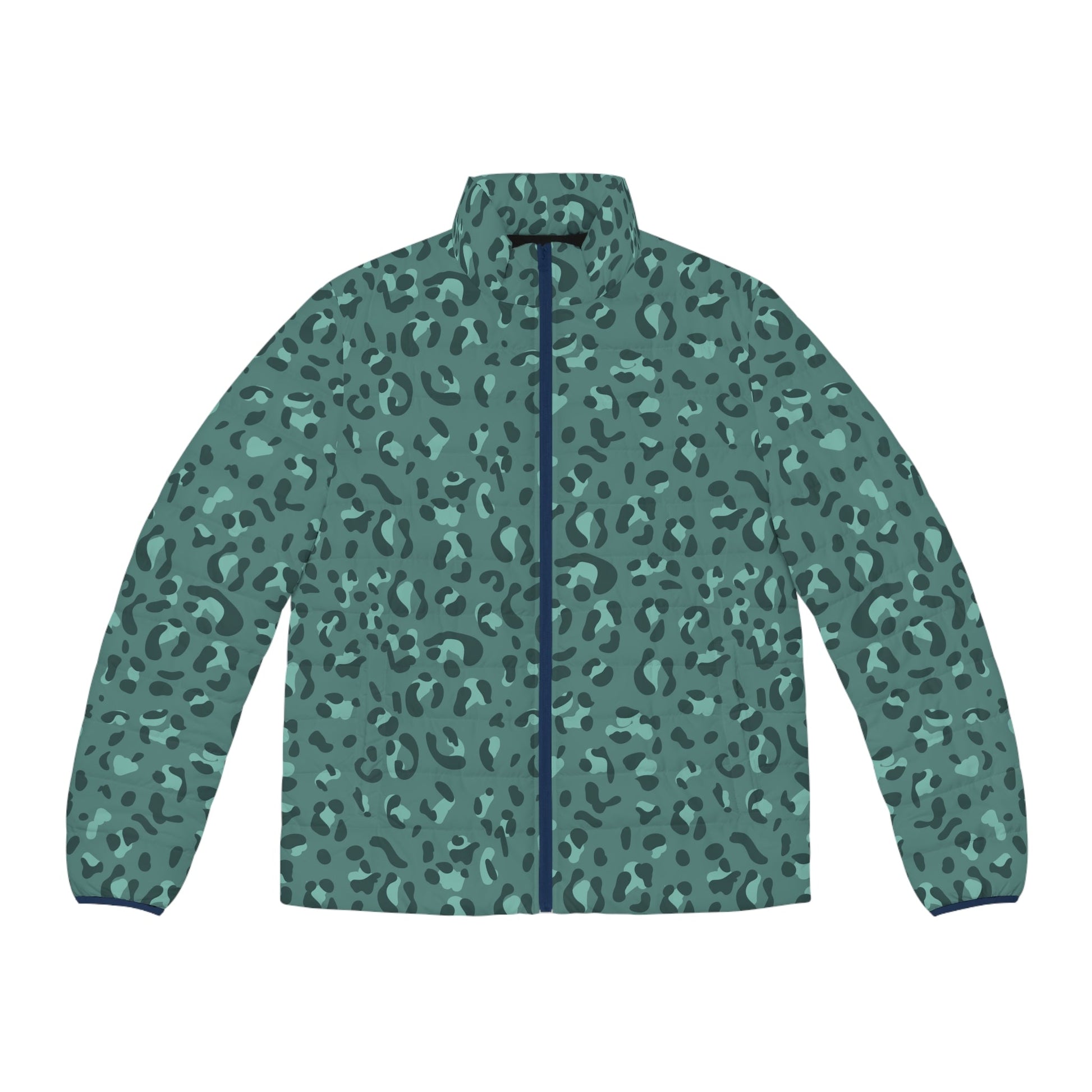 JAKKOUTTHEBXX Teal Leopard Print Puffer Jacket 2025
