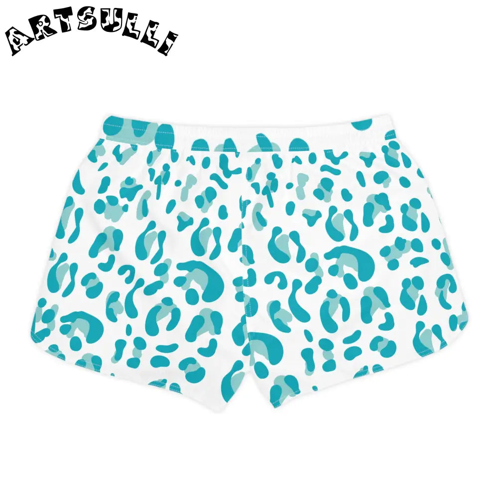 Teal Leopard Print Shorts, Artsulli - Art is Long, Life is Short, All Over Prints, , , , , , , 