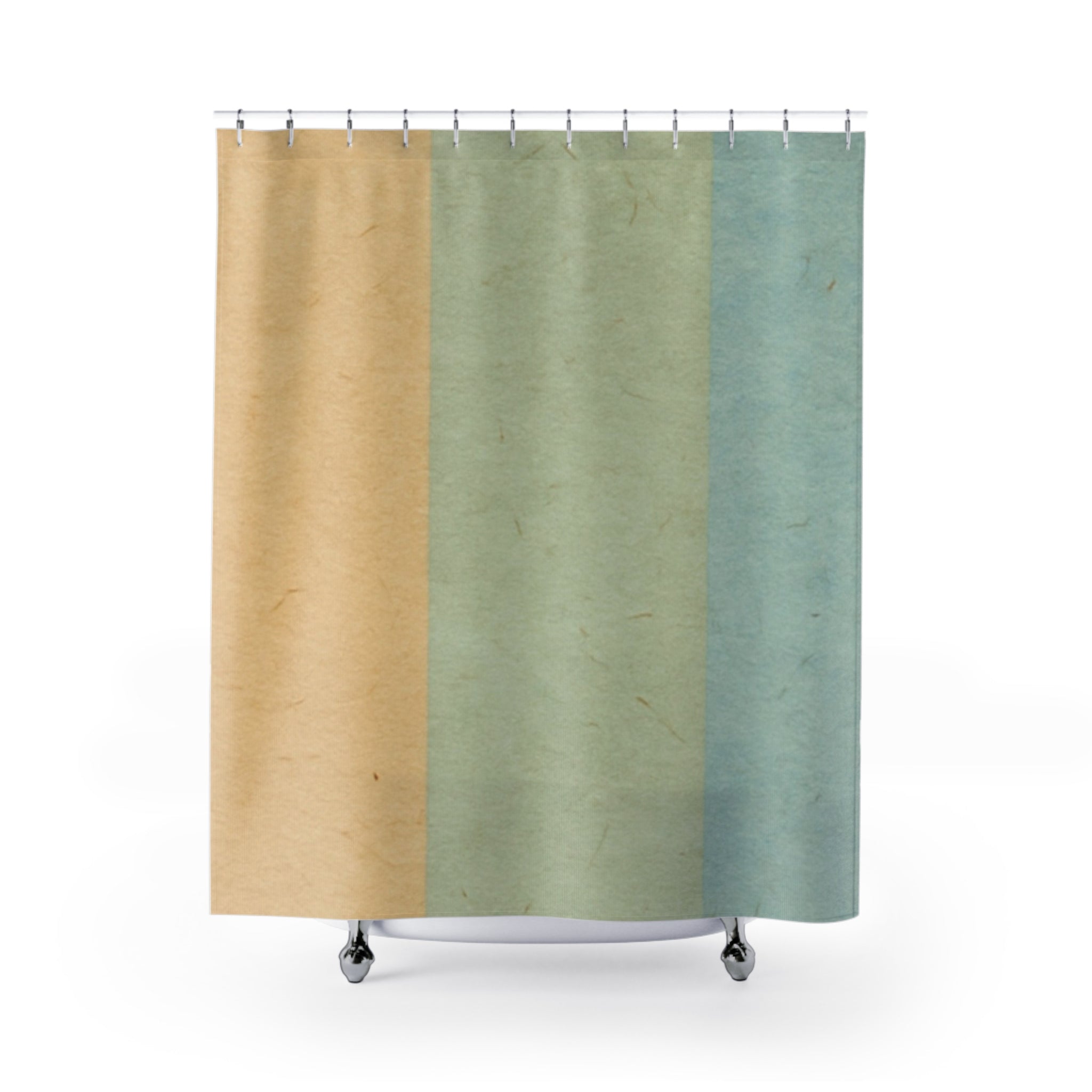 Printify Three-Tone Distressed Stripe Shower Curtain 2025