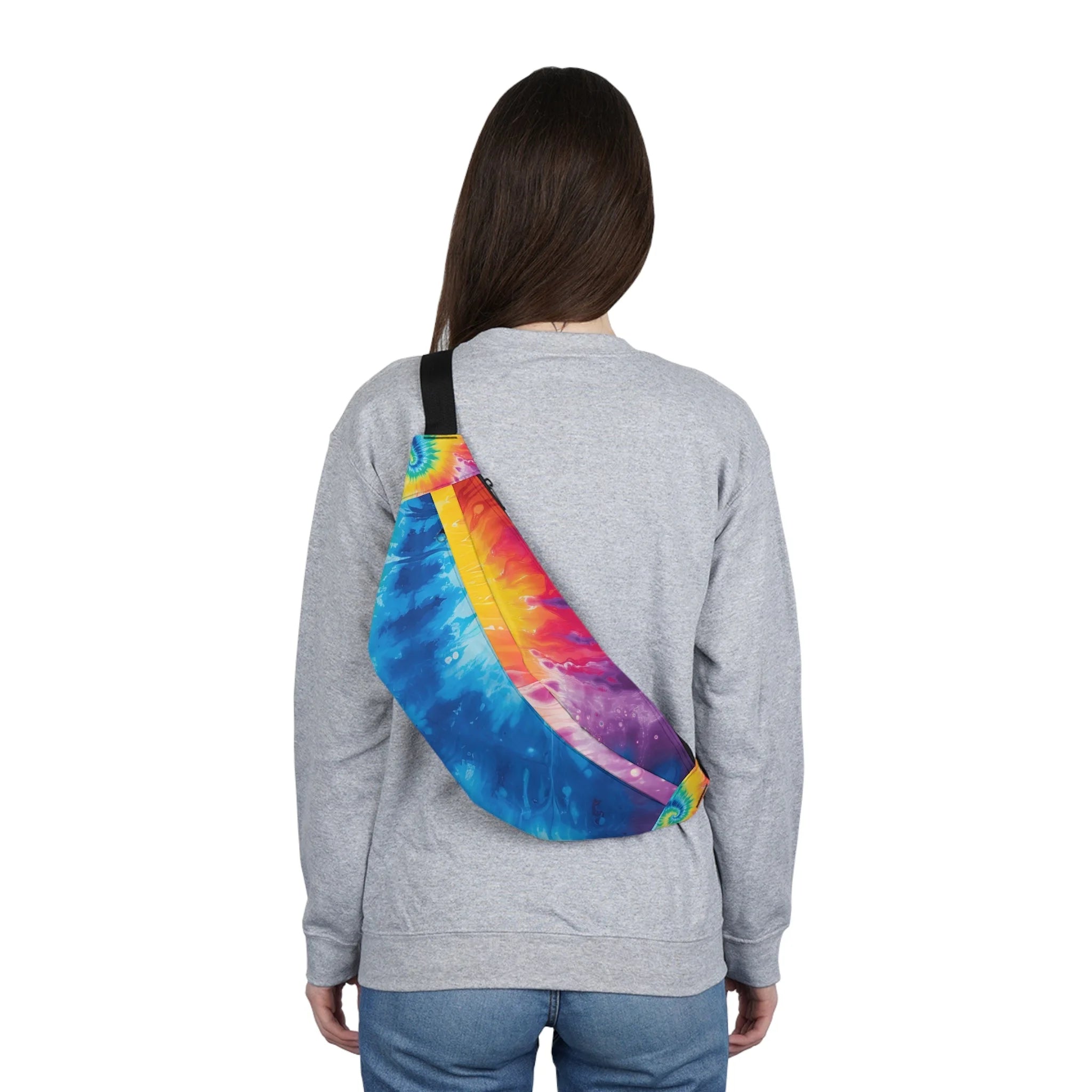 Tie Dye Print Fanny Pack, Artsulli - Art is Long, Life is Short, Bags, , , , , , , 