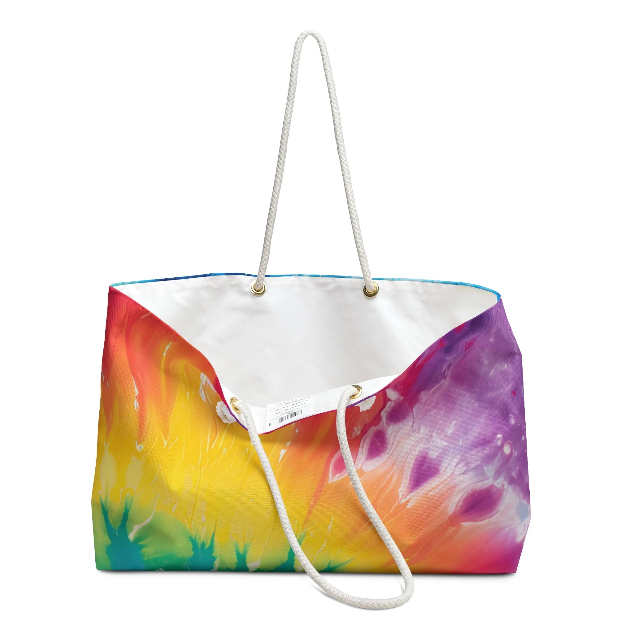 Tie-Dye Rope Handle Weekender Tote, Artsulli - Art is Long, Life is Short, Bags, , , , , , , 