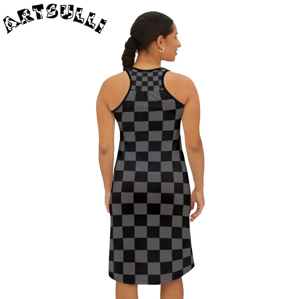 Total Comfort Checkerboard Sleeveless Dress, Artsulli - Art is Long, Life is Short, Tank Top, , , , , , , 