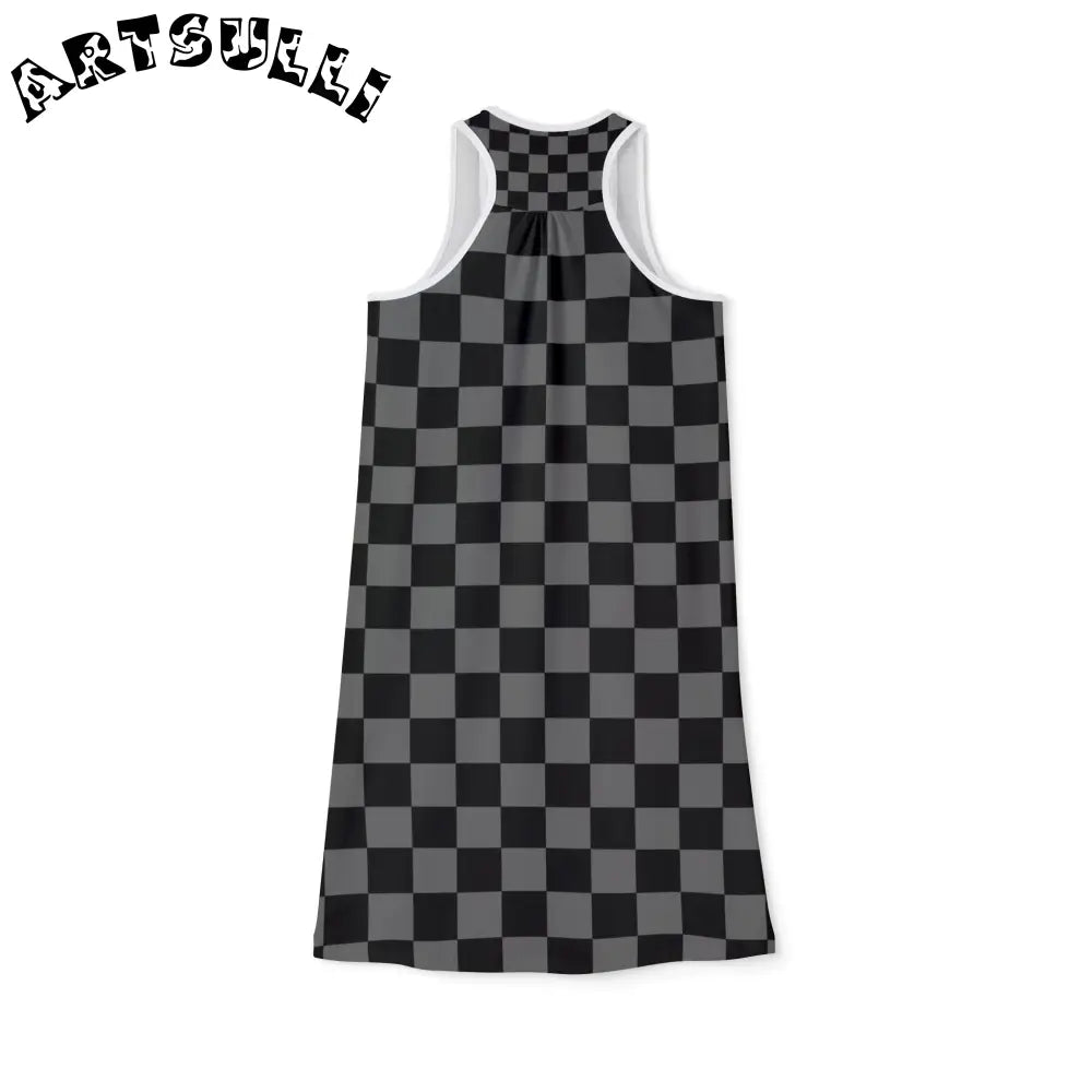 Total Comfort Checkerboard Sleeveless Dress, Artsulli - Art is Long, Life is Short, Tank Top, , , , , , , 