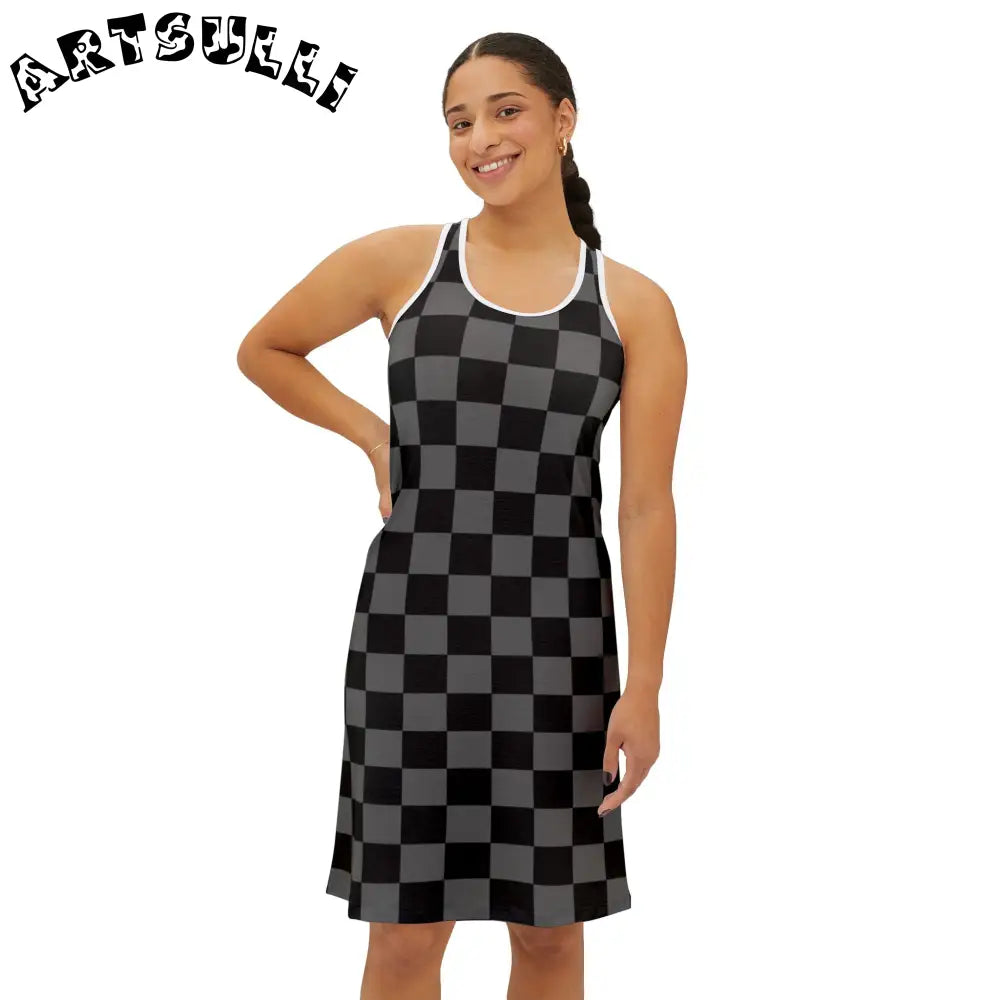 Total Comfort Checkerboard Sleeveless Dress, Artsulli - Art is Long, Life is Short, Tank Top, , , , , , , 