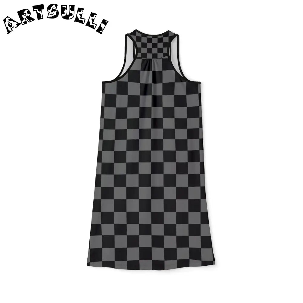 Total Comfort Checkerboard Sleeveless Dress, Artsulli - Art is Long, Life is Short, Tank Top, , , , , , , 