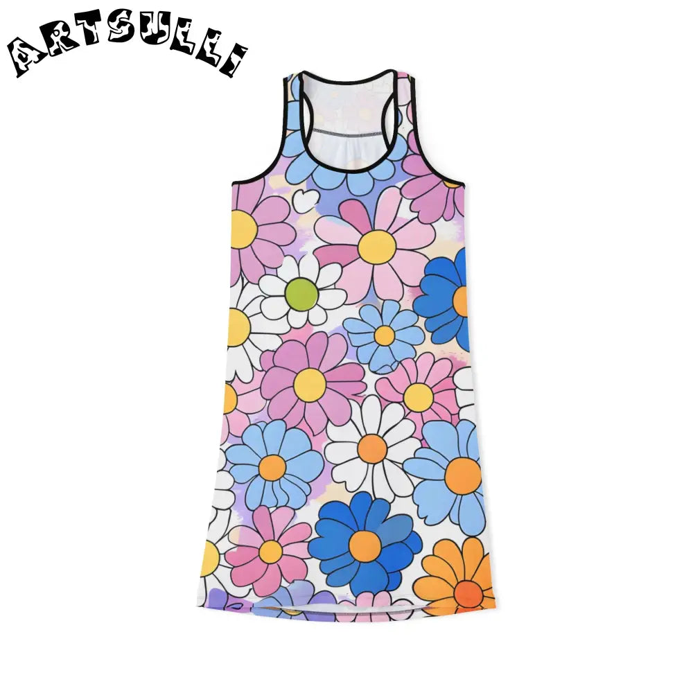 Total Comfort Floral Print Jersey-Knit Dress, Artsulli - Art is Long, Life is Short, Tank Top, Size, XS, Color, Black, , , 53684768098169