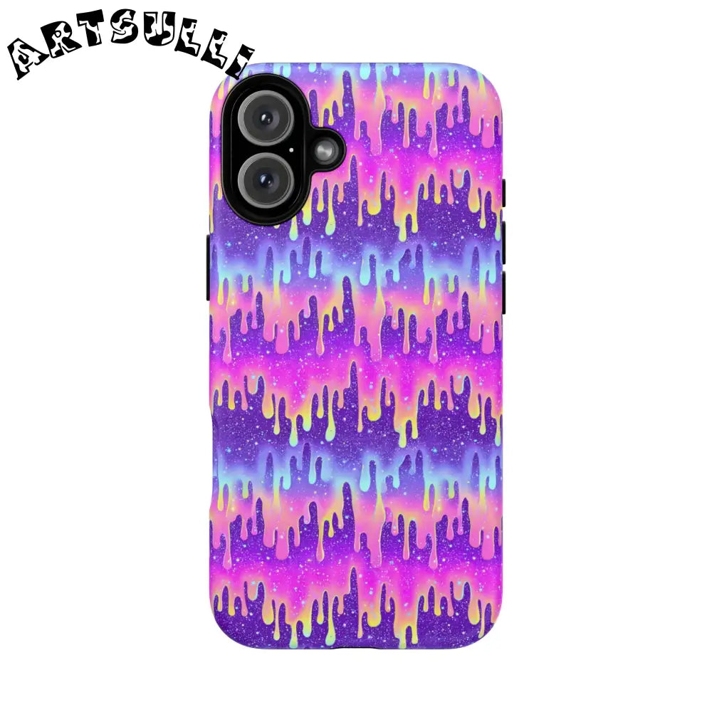 JAKKOUTTHEBXX Purple and Pink Galaxy Drip MagSafe Case 2025