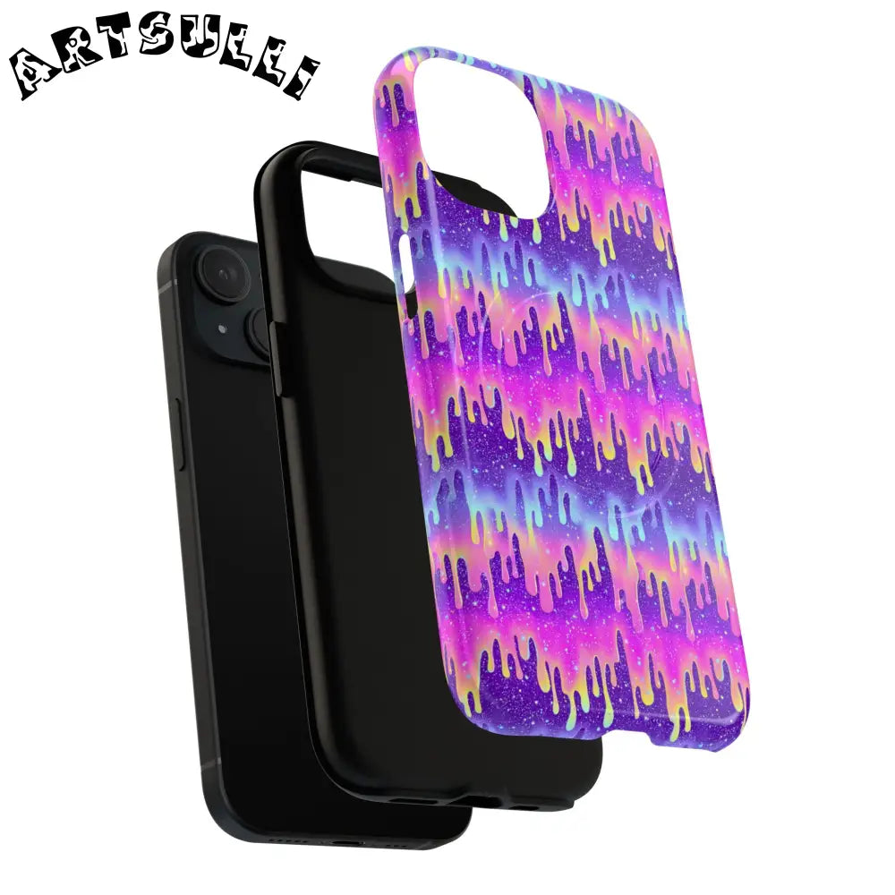 JAKKOUTTHEBXX Purple and Pink Galaxy Drip MagSafe Case 2025