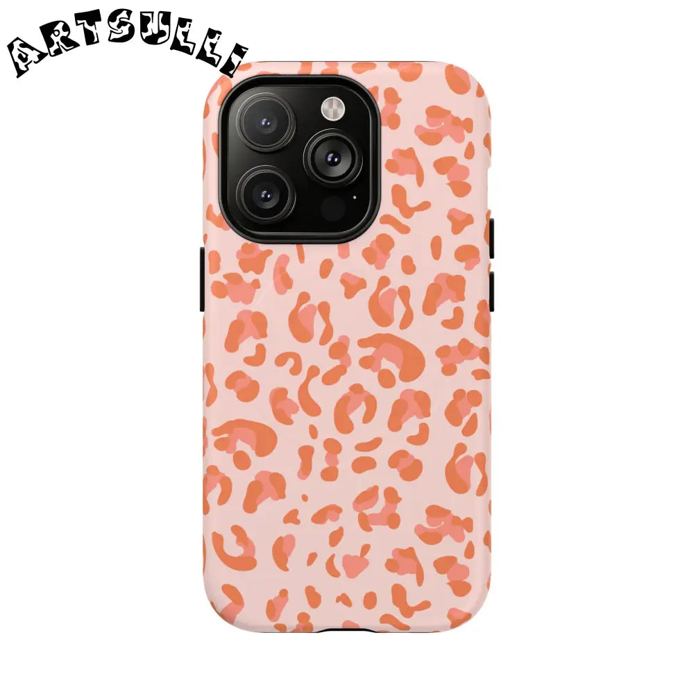 JAKKOUTTHEBXX Pink and Orange Leopard MagSafe iPhone Case 2025