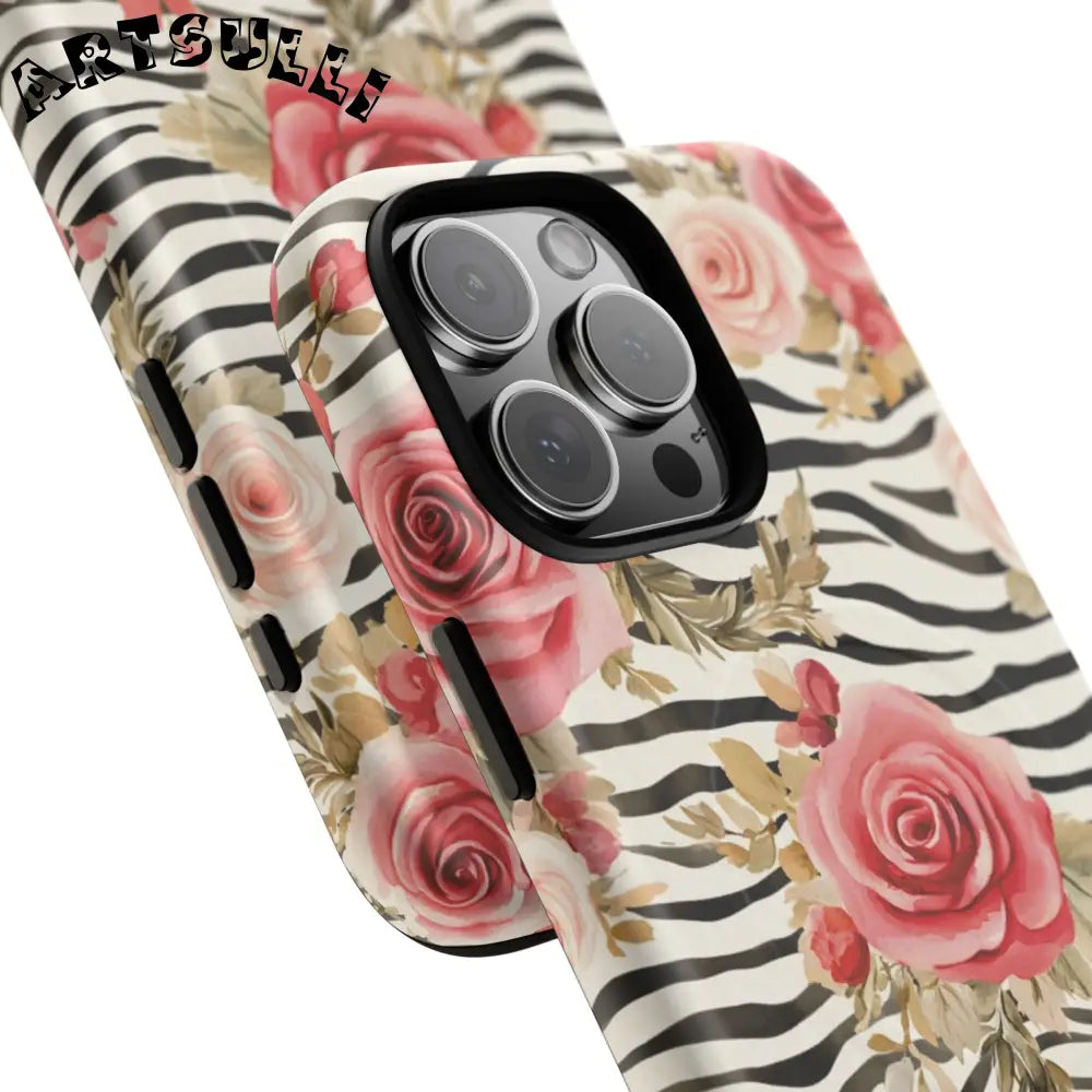 JAKKOUTTHEBXX Pink Floral Zebra MagSafe Phone Case 2025