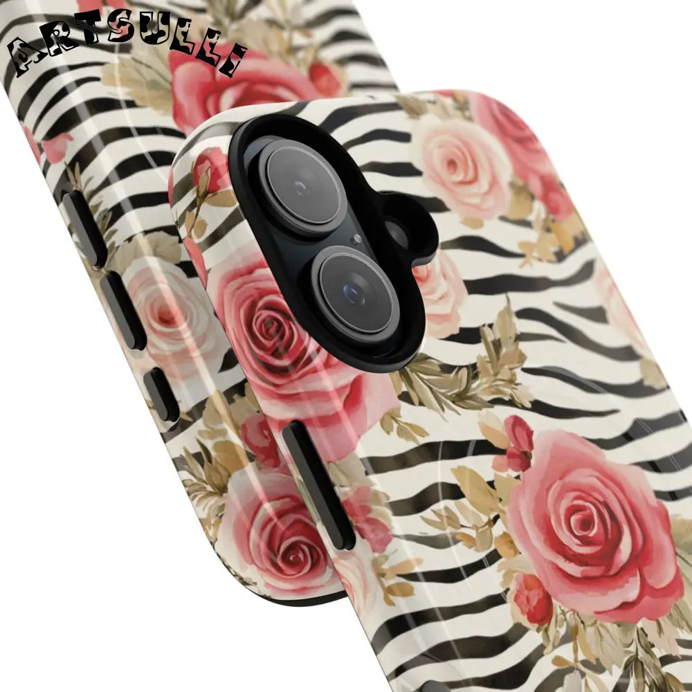 JAKKOUTTHEBXX Pink Floral Zebra MagSafe Phone Case 2025