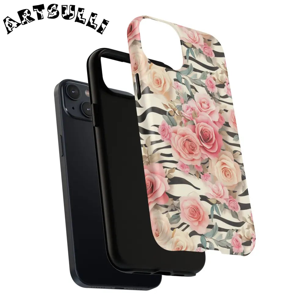 JAKKOUTTHEBXX Pink Floral Zebra MagSafe iPhone Case 2025