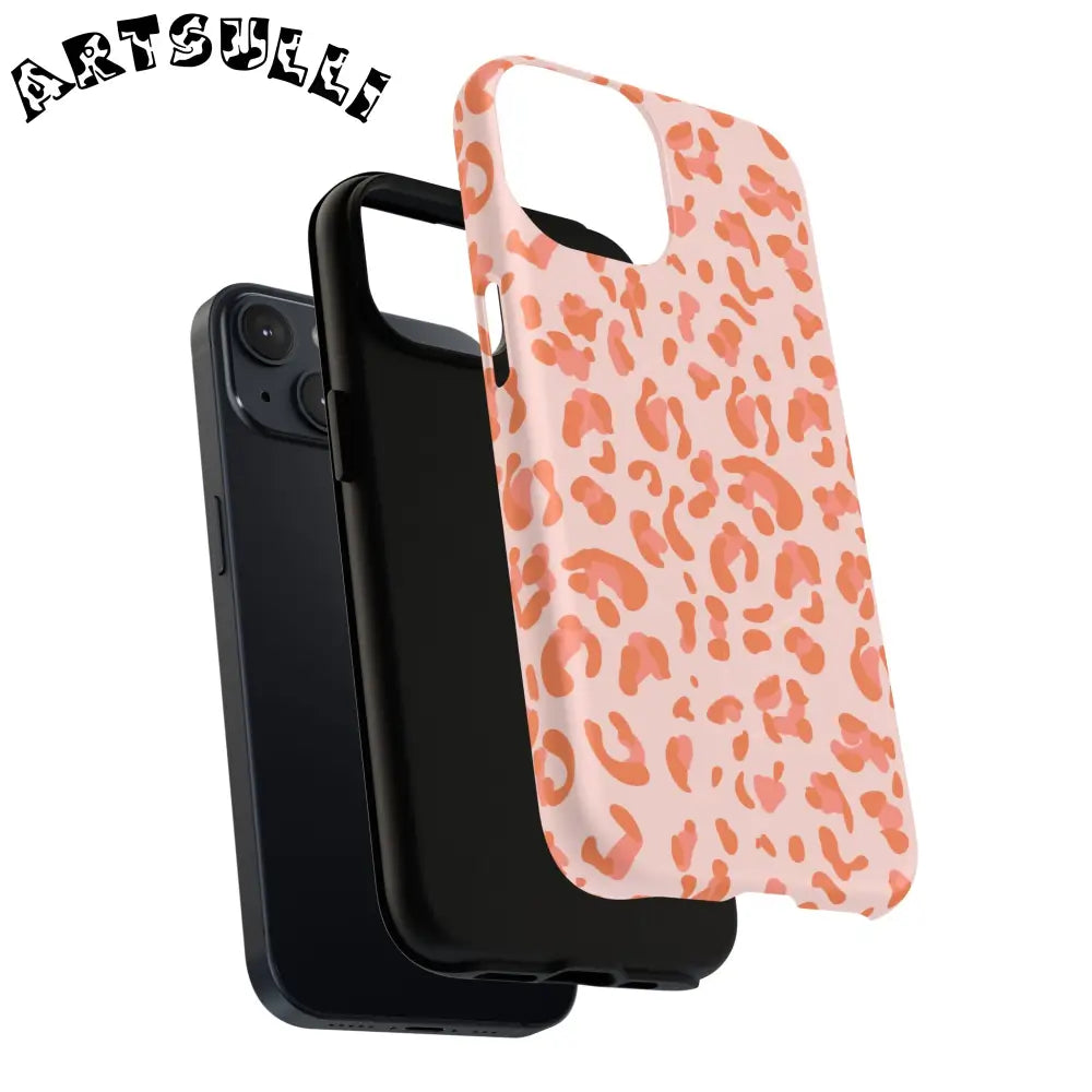 JAKKOUTTHEBXX Pink and Orange Leopard MagSafe iPhone Case 2025