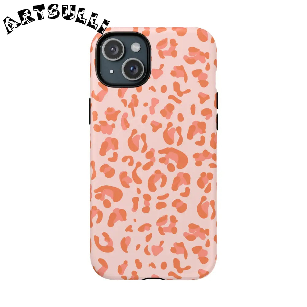 JAKKOUTTHEBXX Pink and Orange Leopard MagSafe iPhone Case 2025